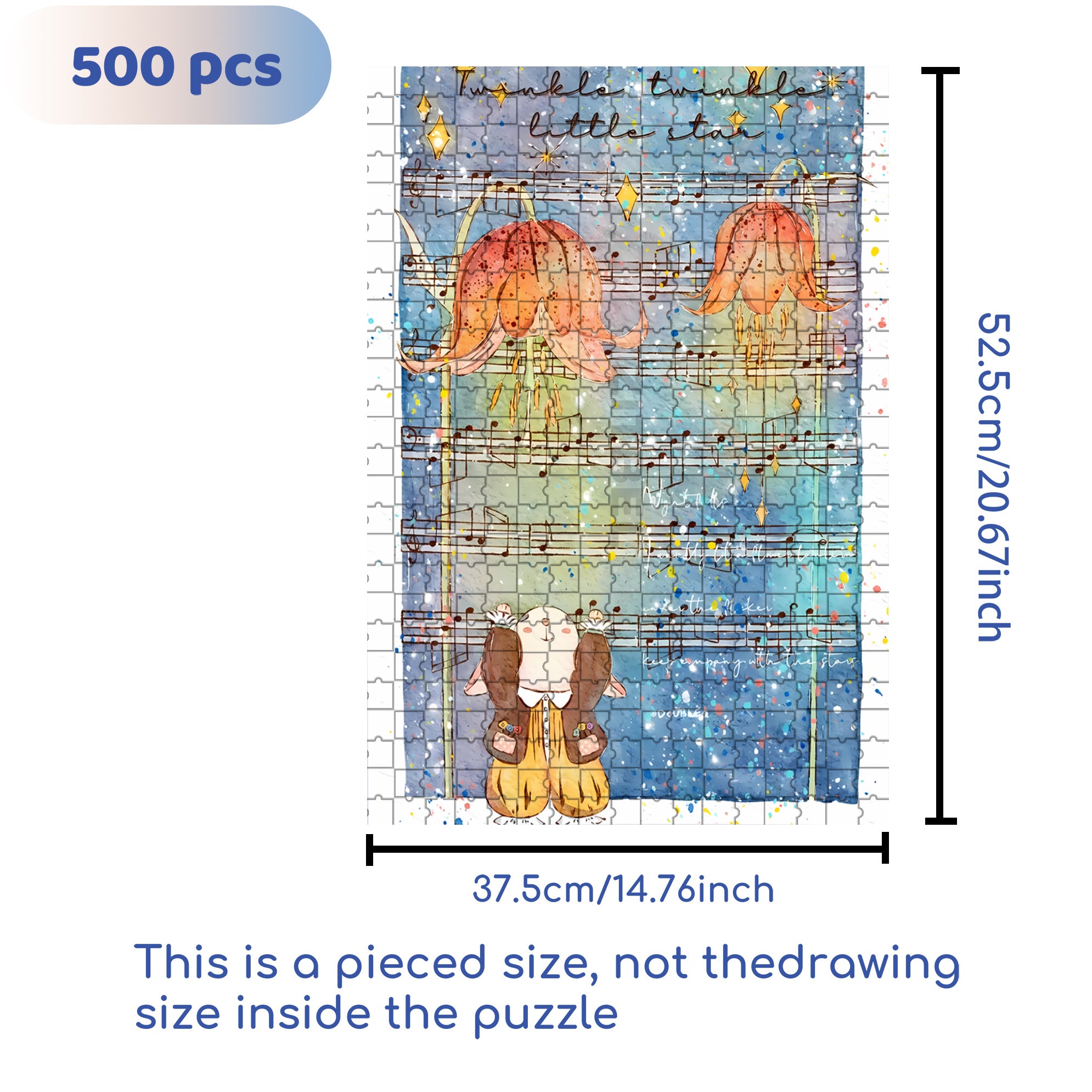 Sheet Music 500pcs/1000pcs Jigsaw Puzzle, Scratch-Resistant, Interactive Family Game & Brain-Boosting DIY Decor, Perfect for Halloween, Christmas & New Year Gifts, Family Puzzle Game