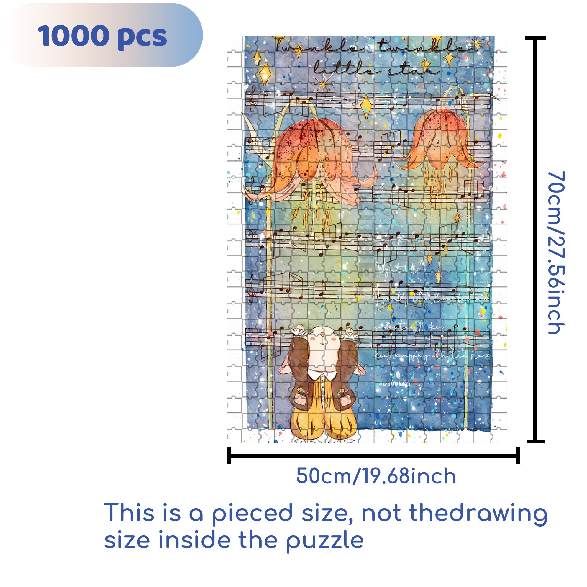 Sheet Music 500pcs/1000pcs Jigsaw Puzzle, Scratch-Resistant, Interactive Family Game & Brain-Boosting DIY Decor, Perfect for Halloween, Christmas & New Year Gifts, Family Puzzle Game