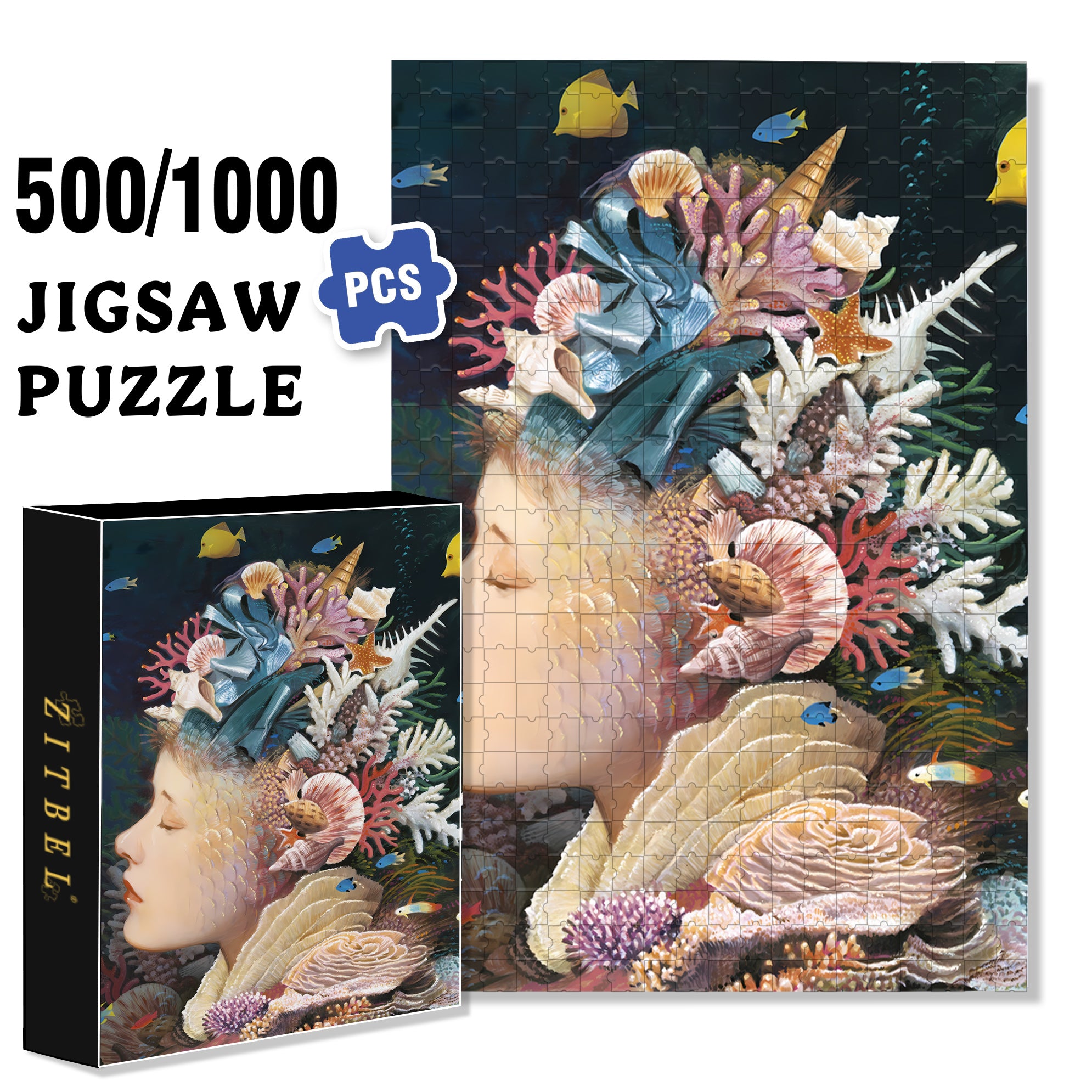 Shelly 500pcs/1000pcs Jigsaw Puzzle, Scratch-Resistant, Interactive Family Game & Brain-Boosting DIY Decor, Perfect for Halloween, Christmas & New Year Gifts, Family Puzzle Game
