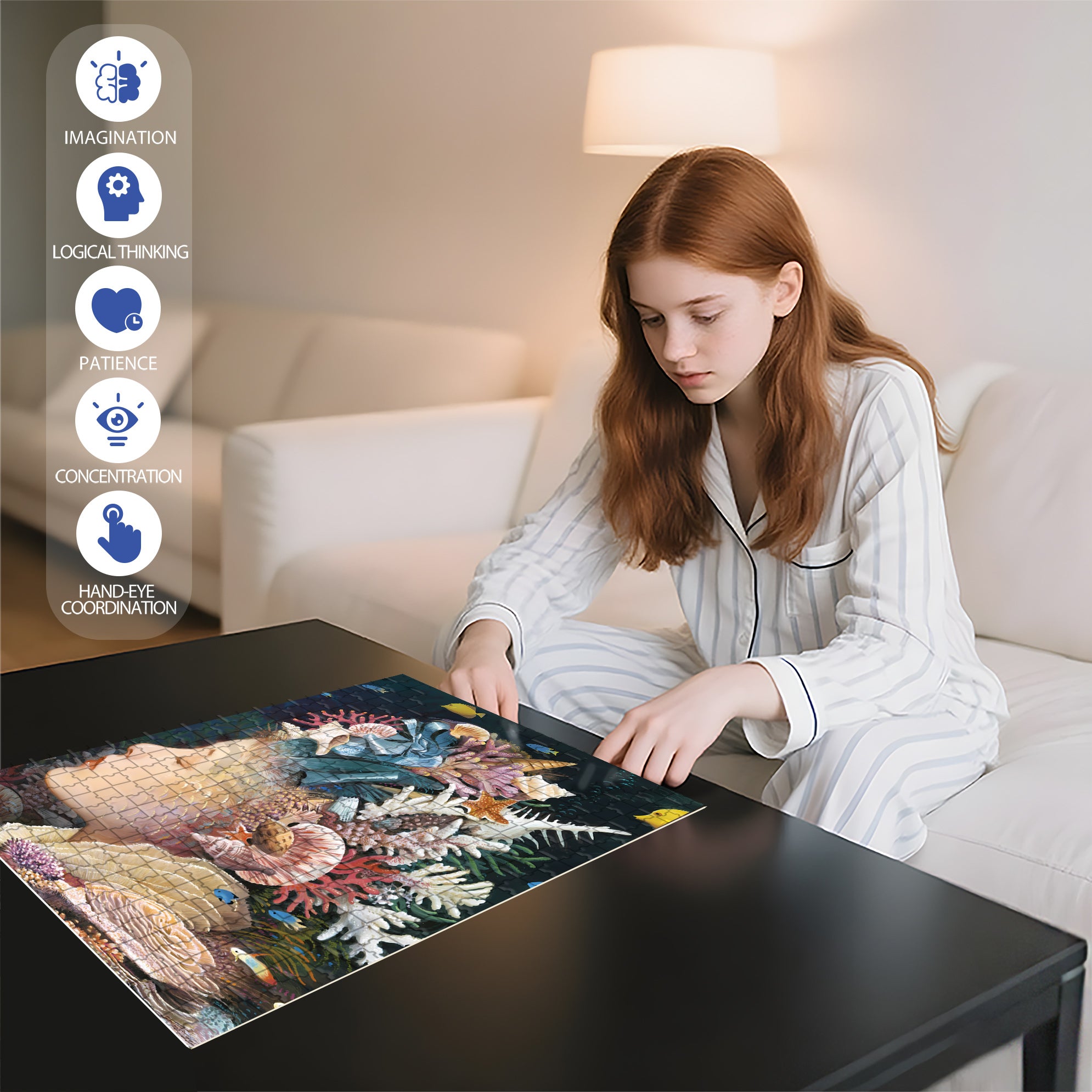 Shelly 500pcs/1000pcs Jigsaw Puzzle, Scratch-Resistant, Interactive Family Game & Brain-Boosting DIY Decor, Perfect for Halloween, Christmas & New Year Gifts, Family Puzzle Game