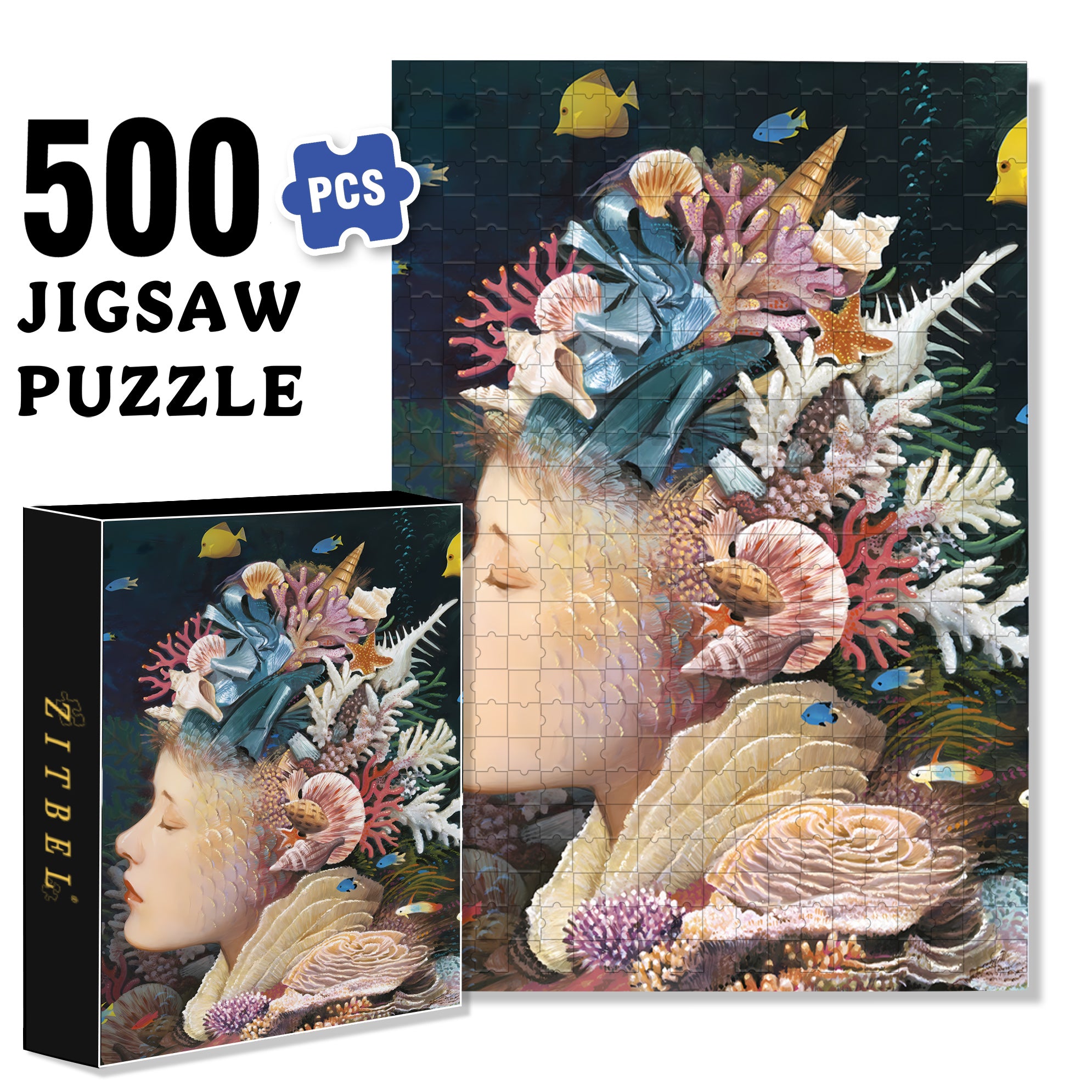 Shelly 500pcs/1000pcs Jigsaw Puzzle, Scratch-Resistant, Interactive Family Game & Brain-Boosting DIY Decor, Perfect for Halloween, Christmas & New Year Gifts, Family Puzzle Game