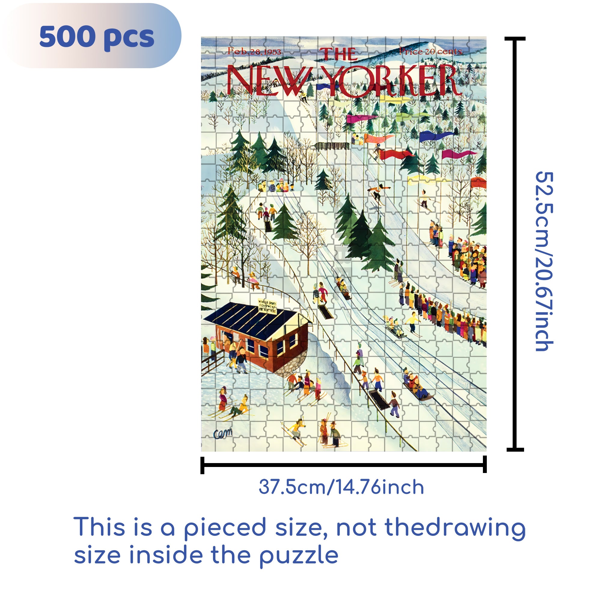 Sledding and Skiing 500pcs/1000pcs Jigsaw Puzzle, Scratch-Resistant, Interactive Family Game & Brain-Boosting DIY Decor, Perfect for Halloween, Christmas & New Year Gifts, Family Puzzle Game