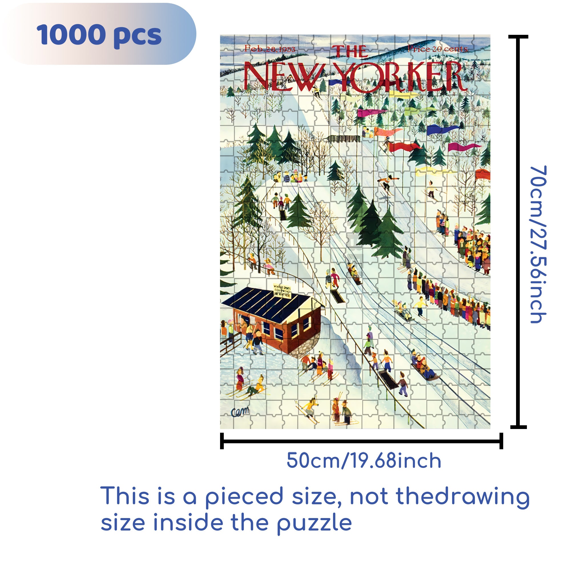 Sledding and Skiing 500pcs/1000pcs Jigsaw Puzzle, Scratch-Resistant, Interactive Family Game & Brain-Boosting DIY Decor, Perfect for Halloween, Christmas & New Year Gifts, Family Puzzle Game