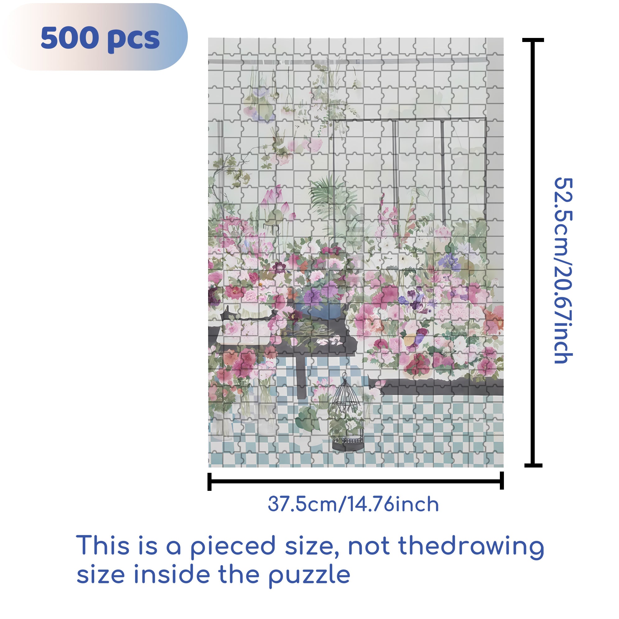 Summer Floral Fragrance 500pcs/1000pcs Jigsaw Puzzle, Scratch-Resistant, Interactive Family Game & Brain-Boosting DIY Decor, Perfect for Halloween, Christmas & New Year Gifts, Family Puzzle Game