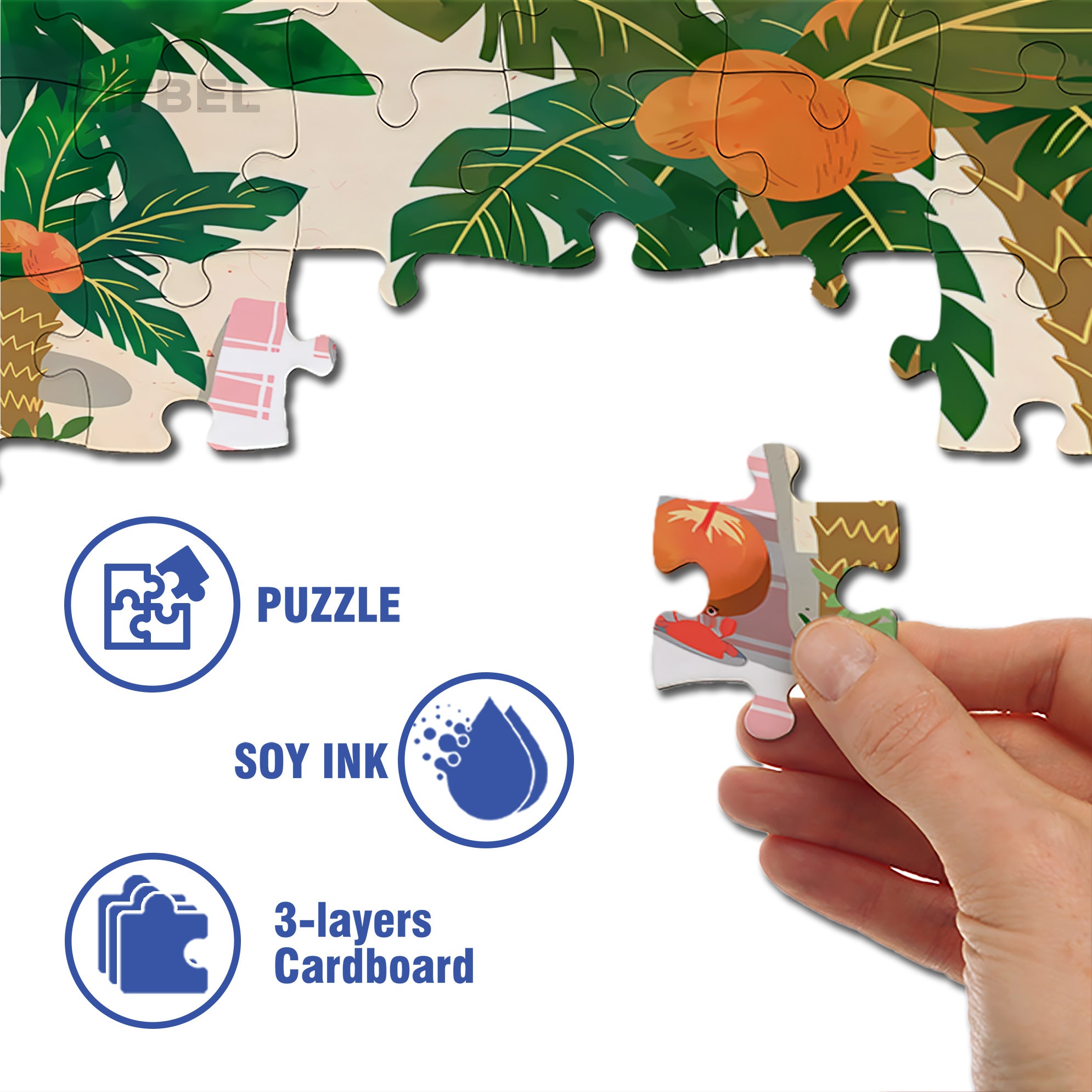 Summer Hippo 500pcs/1000pcs Jigsaw Puzzle, Scratch-Resistant, Interactive Family Game & Brain-Boosting DIY Decor, Perfect for Halloween, Christmas & New Year Gifts, Family Puzzle Game