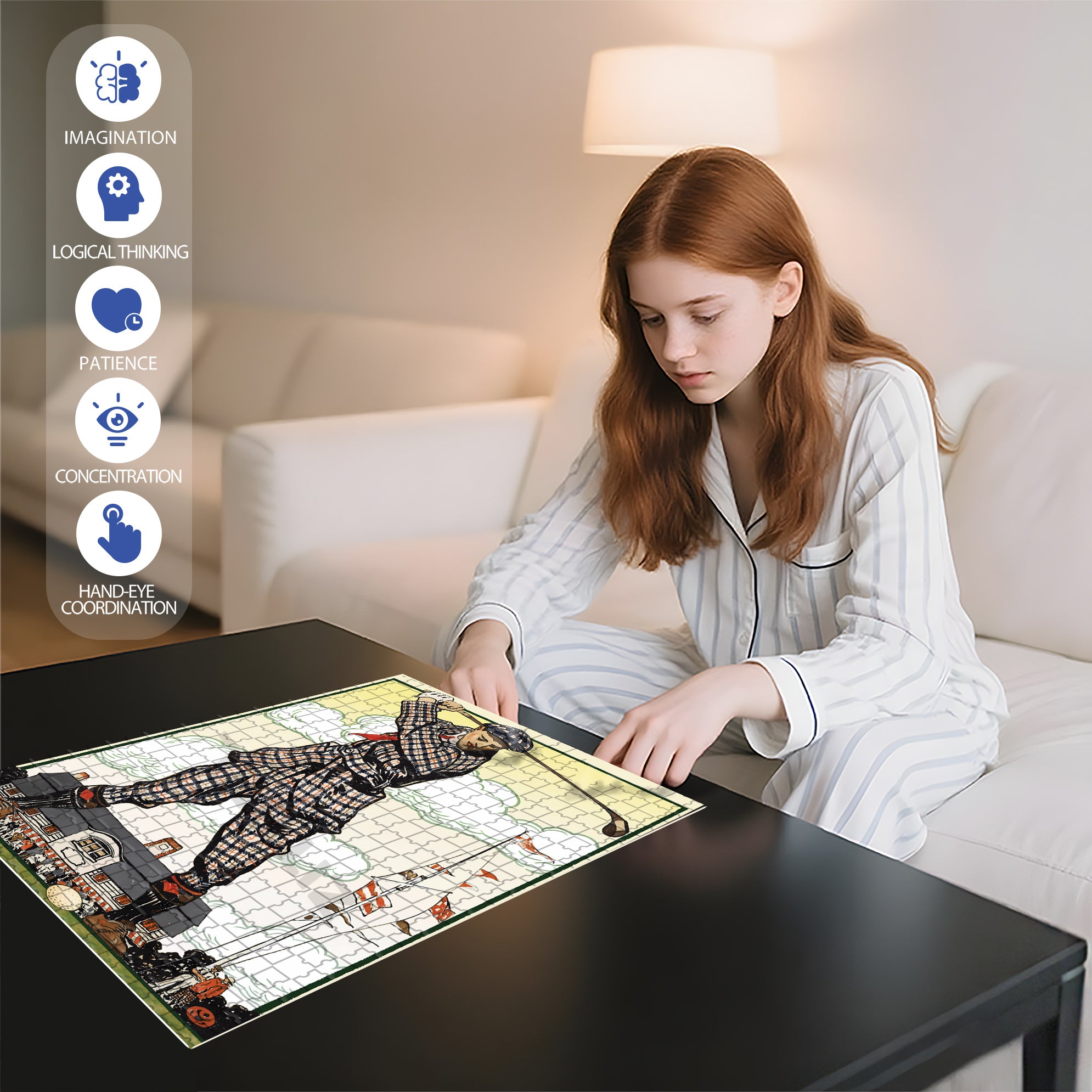 Teeing 500pcs/1000pcs Jigsaw Puzzle, Scratch-Resistant, Interactive Family Game & Brain-Boosting DIY Decor, Perfect for Halloween, Christmas & New Year Gifts, Family Puzzle Game