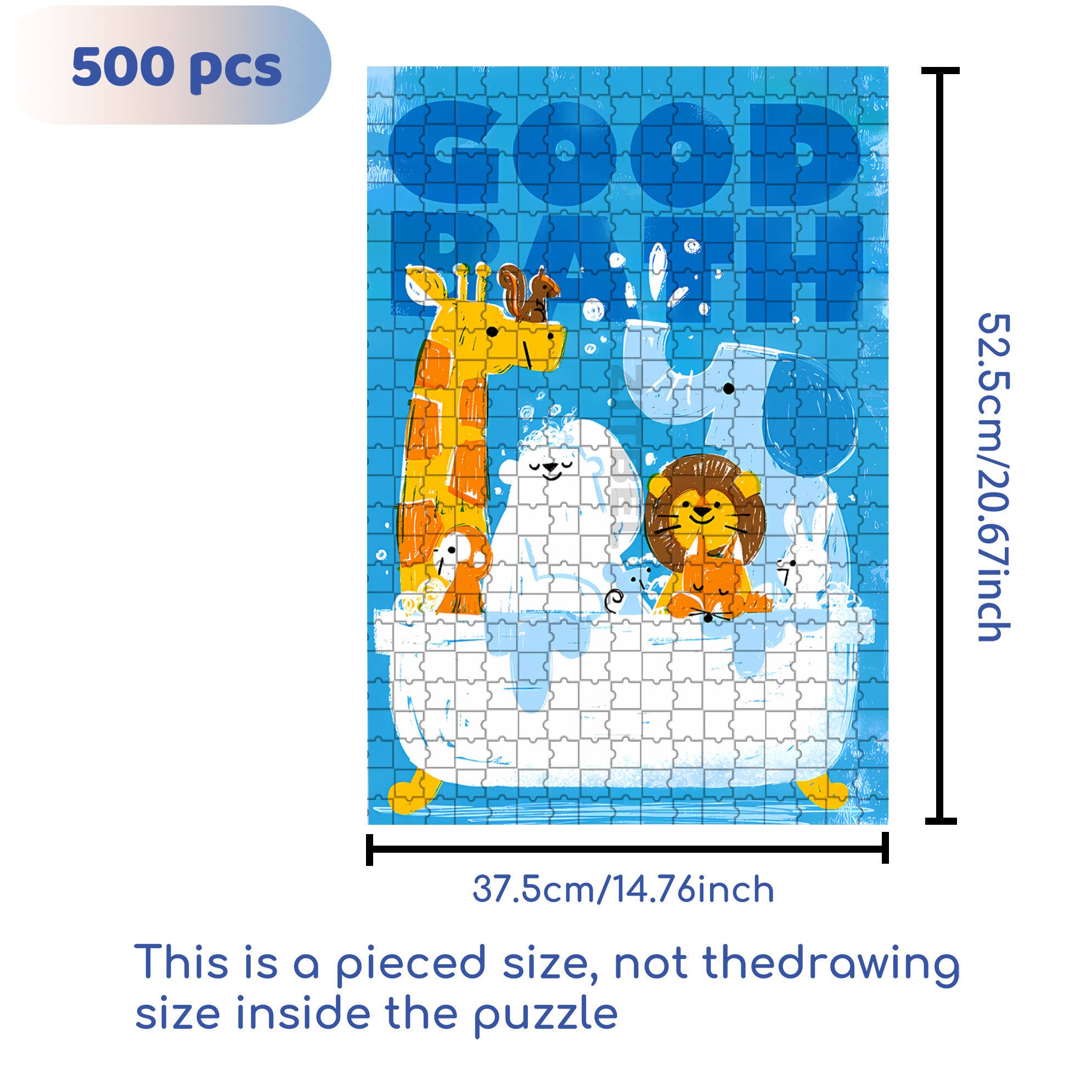 The Good Bath Day 500pcs/1000pcs Jigsaw Puzzle, Scratch-Resistant, Interactive Family Game & Brain-Boosting DIY Decor, Perfect for Halloween, Christmas & New Year Gifts, Family Puzzle Game
