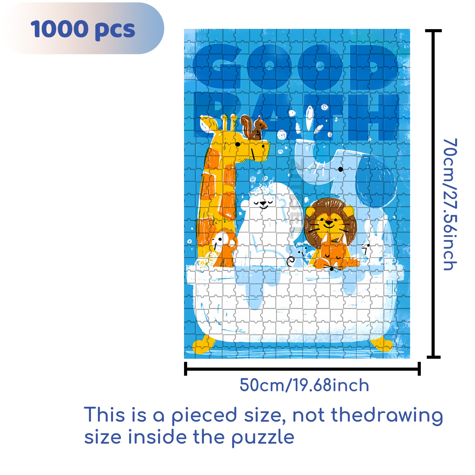 The Good Bath Day 500pcs/1000pcs Jigsaw Puzzle, Scratch-Resistant, Interactive Family Game & Brain-Boosting DIY Decor, Perfect for Halloween, Christmas & New Year Gifts, Family Puzzle Game