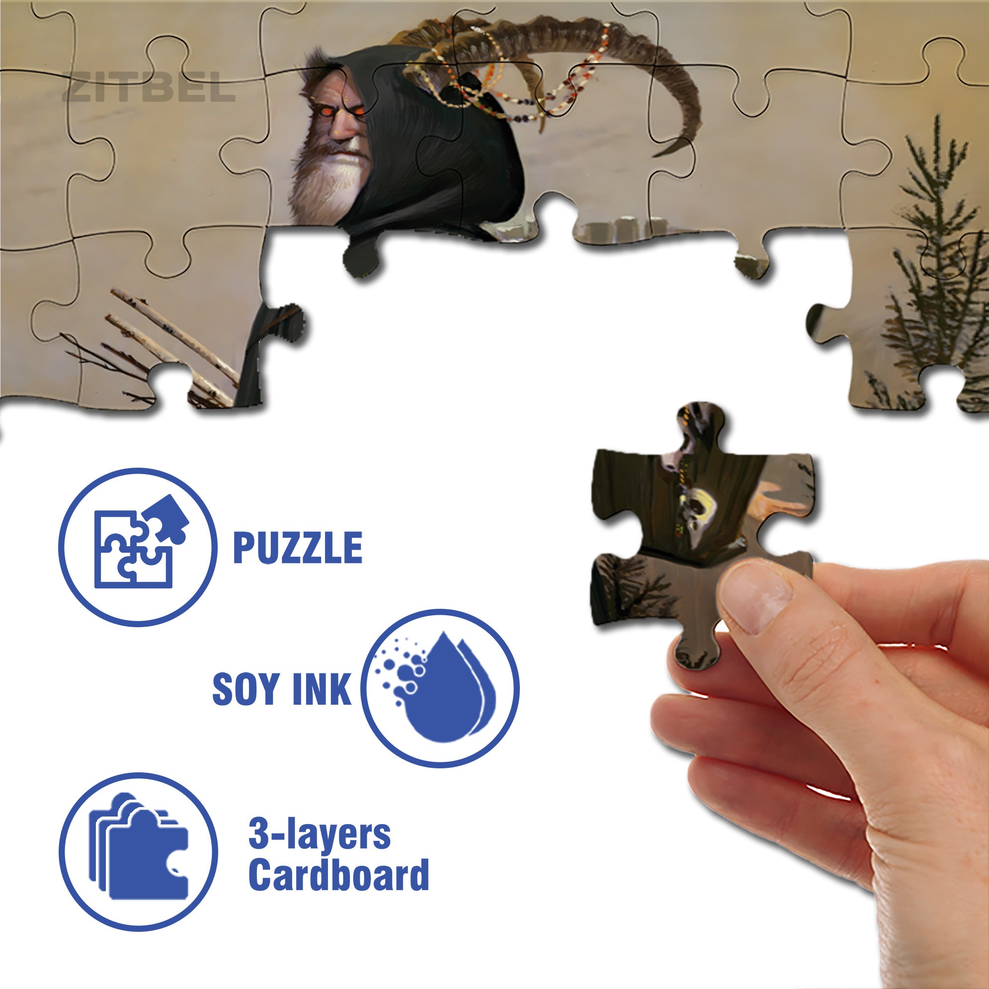 The Krampus 500pcs/1000pcs Jigsaw Puzzle, Scratch-Resistant, Interactive Family Game & Brain-Boosting DIY Decor, Perfect for Halloween, Christmas & New Year Gifts, Family Puzzle Game