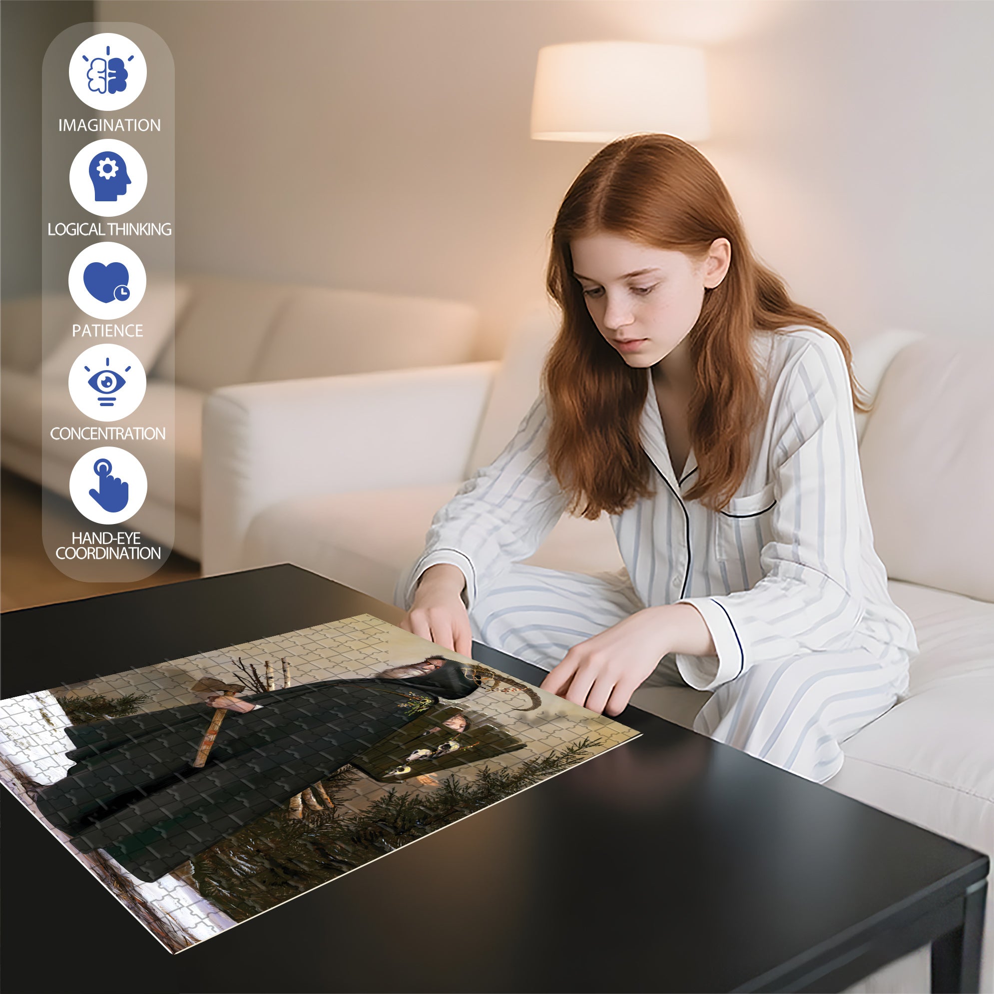 The Krampus 500pcs/1000pcs Jigsaw Puzzle, Scratch-Resistant, Interactive Family Game & Brain-Boosting DIY Decor, Perfect for Halloween, Christmas & New Year Gifts, Family Puzzle Game