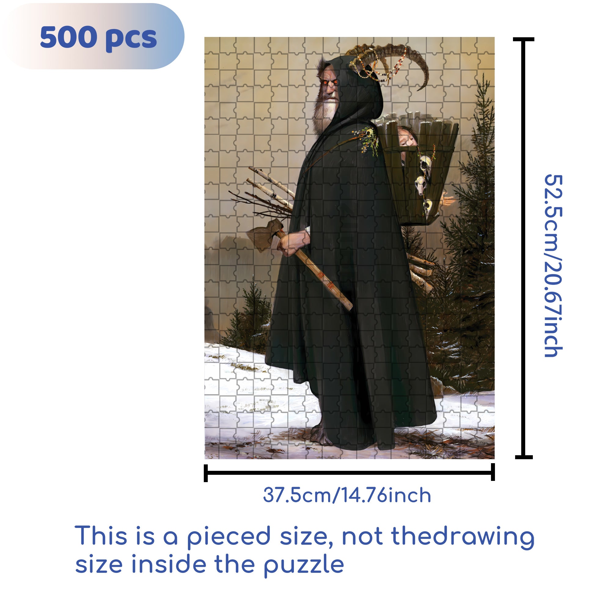 The Krampus 500pcs/1000pcs Jigsaw Puzzle, Scratch-Resistant, Interactive Family Game & Brain-Boosting DIY Decor, Perfect for Halloween, Christmas & New Year Gifts, Family Puzzle Game
