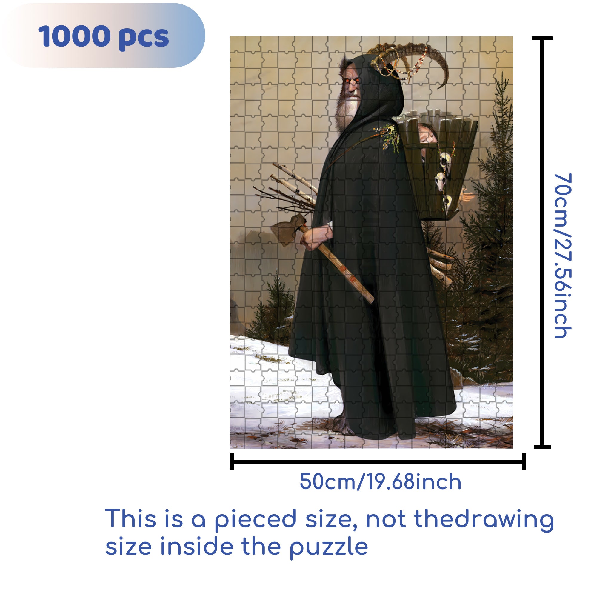 The Krampus 500pcs/1000pcs Jigsaw Puzzle, Scratch-Resistant, Interactive Family Game & Brain-Boosting DIY Decor, Perfect for Halloween, Christmas & New Year Gifts, Family Puzzle Game