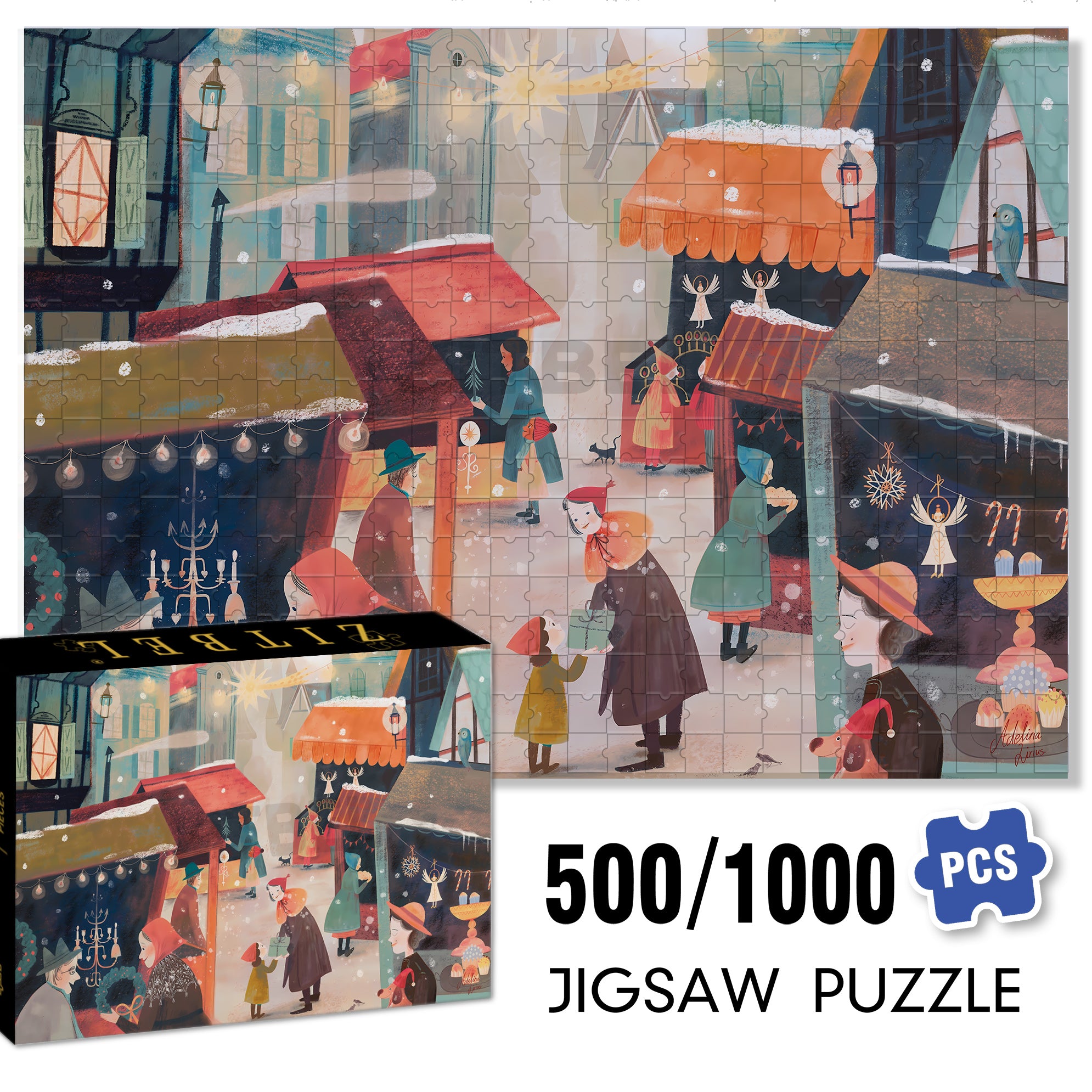 The Perfect Gift 500pcs/1000pcs Jigsaw Puzzle, Scratch-Resistant, Interactive Family Game & Brain-Boosting DIY Decor, Perfect for Halloween, Christmas & New Year Gifts, Family Puzzle Game