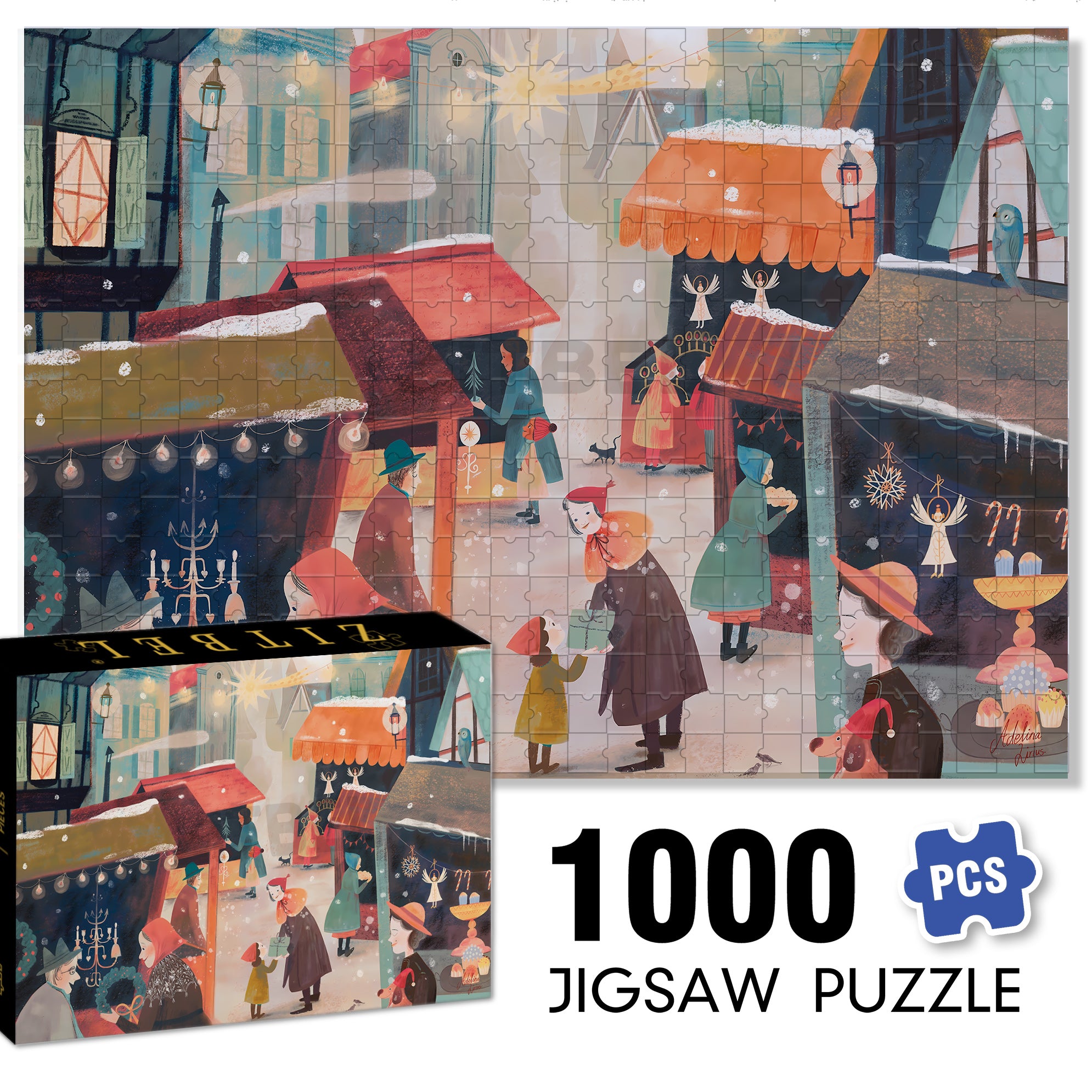 The Perfect Gift 500pcs/1000pcs Jigsaw Puzzle, Scratch-Resistant, Interactive Family Game & Brain-Boosting DIY Decor, Perfect for Halloween, Christmas & New Year Gifts, Family Puzzle Game