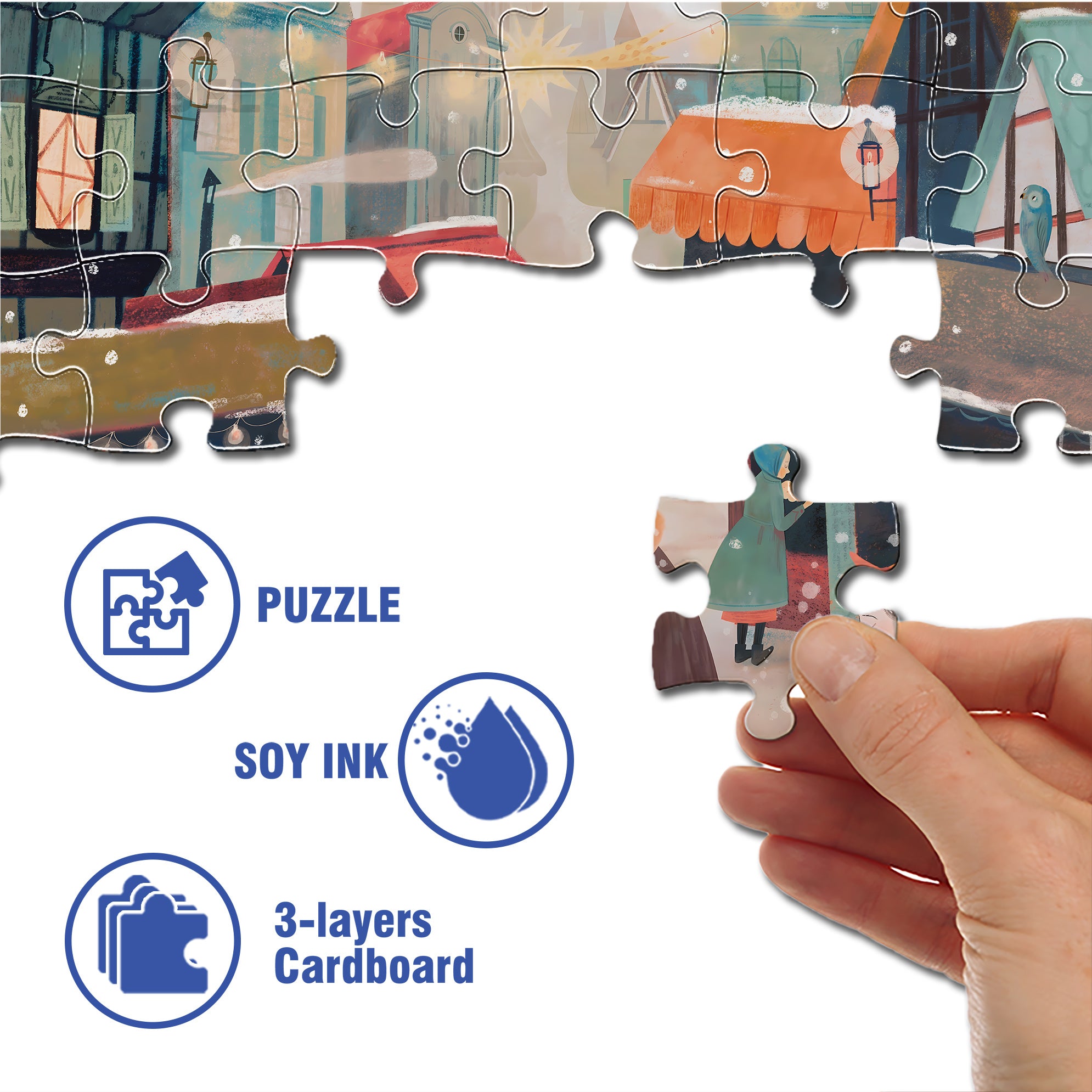 The Perfect Gift 500pcs/1000pcs Jigsaw Puzzle, Scratch-Resistant, Interactive Family Game & Brain-Boosting DIY Decor, Perfect for Halloween, Christmas & New Year Gifts, Family Puzzle Game