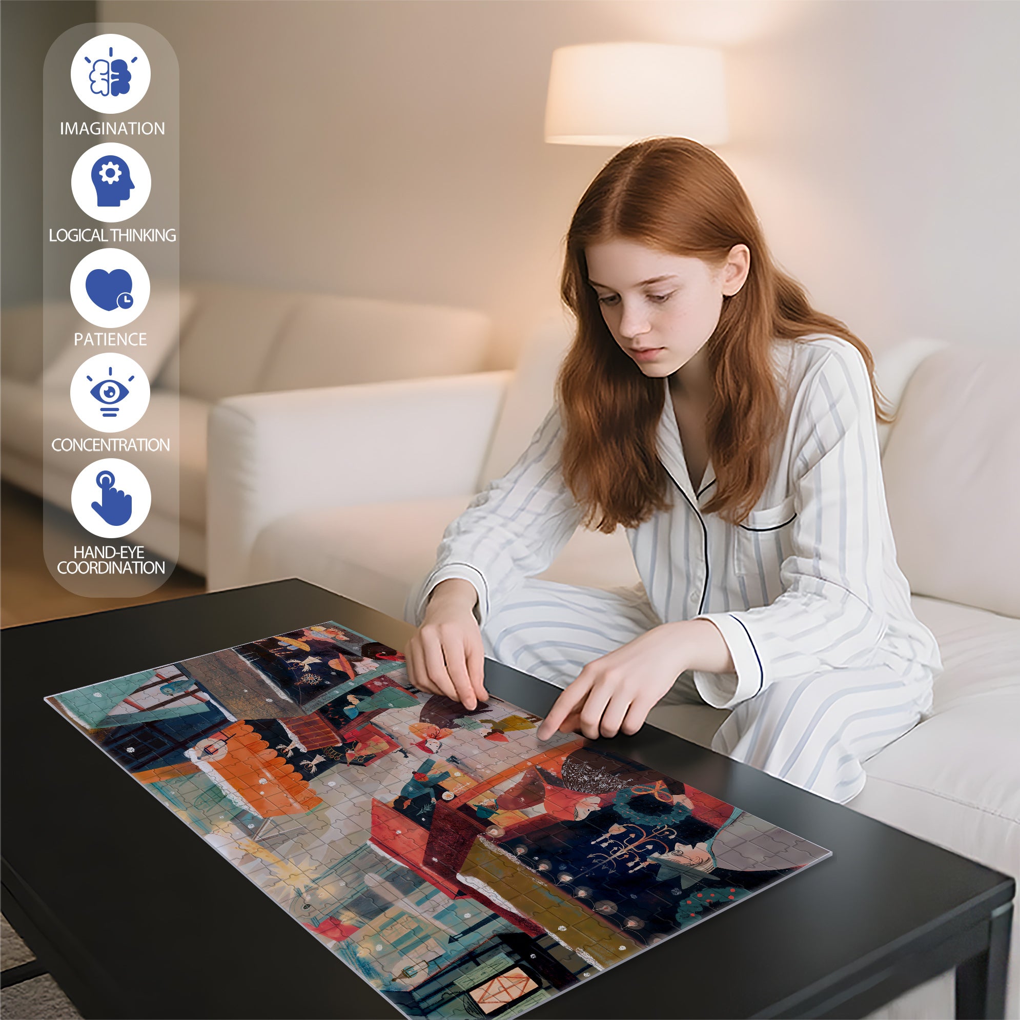 The Perfect Gift 500pcs/1000pcs Jigsaw Puzzle, Scratch-Resistant, Interactive Family Game & Brain-Boosting DIY Decor, Perfect for Halloween, Christmas & New Year Gifts, Family Puzzle Game