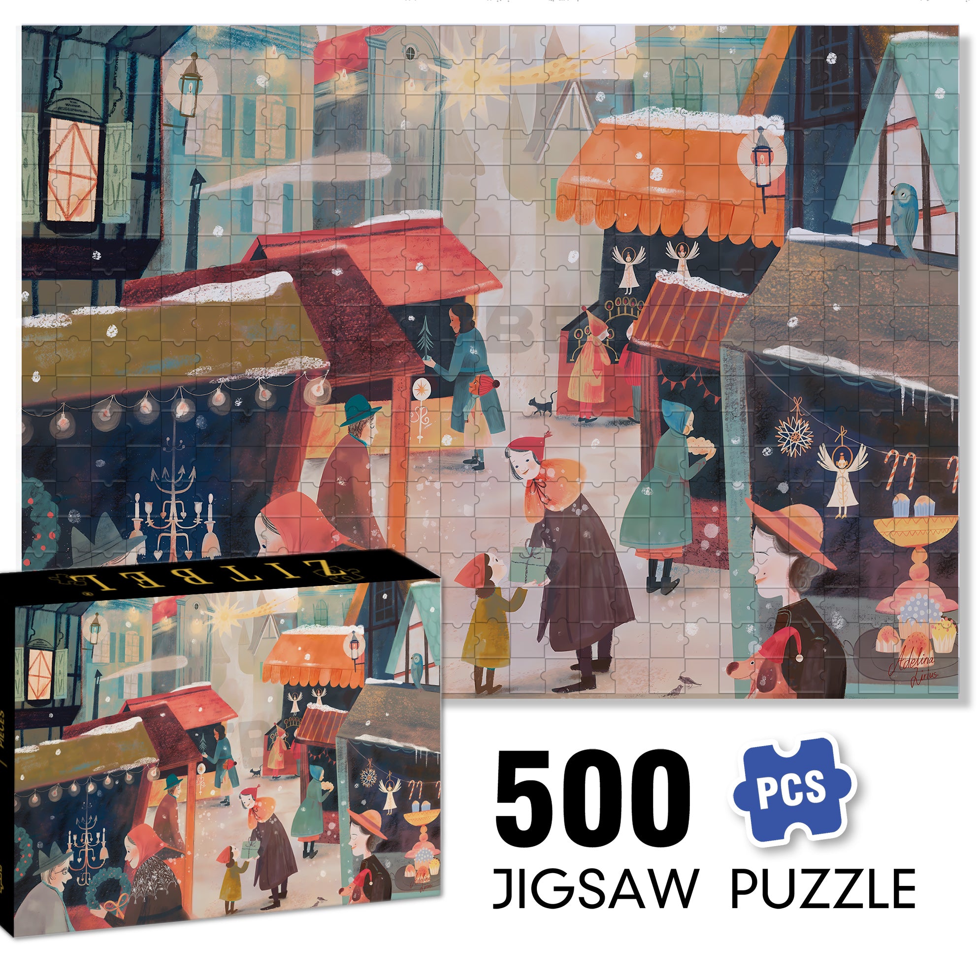 The Perfect Gift 500pcs/1000pcs Jigsaw Puzzle, Scratch-Resistant, Interactive Family Game & Brain-Boosting DIY Decor, Perfect for Halloween, Christmas & New Year Gifts, Family Puzzle Game