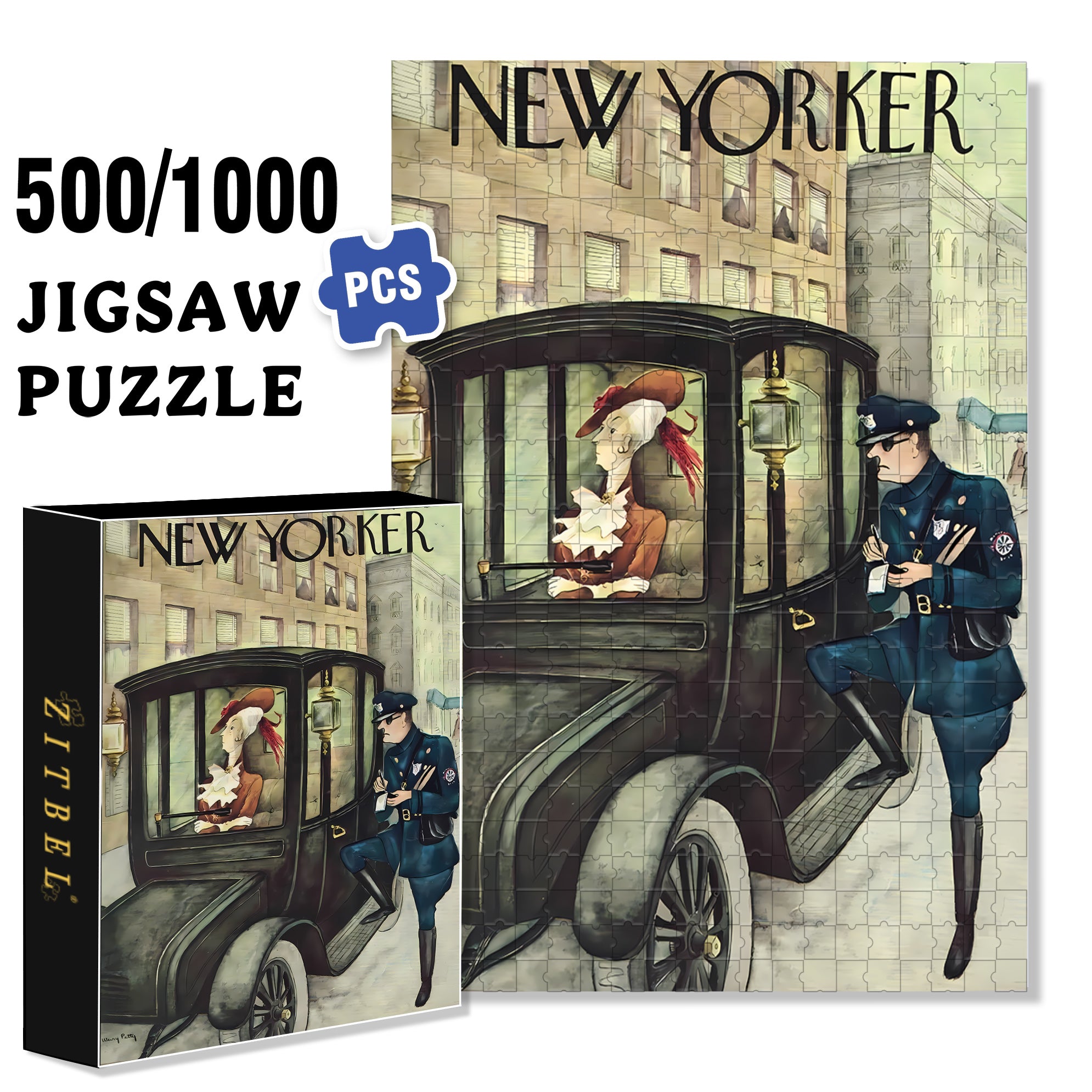 Ticket 500pcs/1000pcs Jigsaw Puzzle, Scratch-Resistant, Interactive Family Game & Brain-Boosting DIY Decor, Perfect for Halloween, Christmas & New Year Gifts, Family Puzzle Game