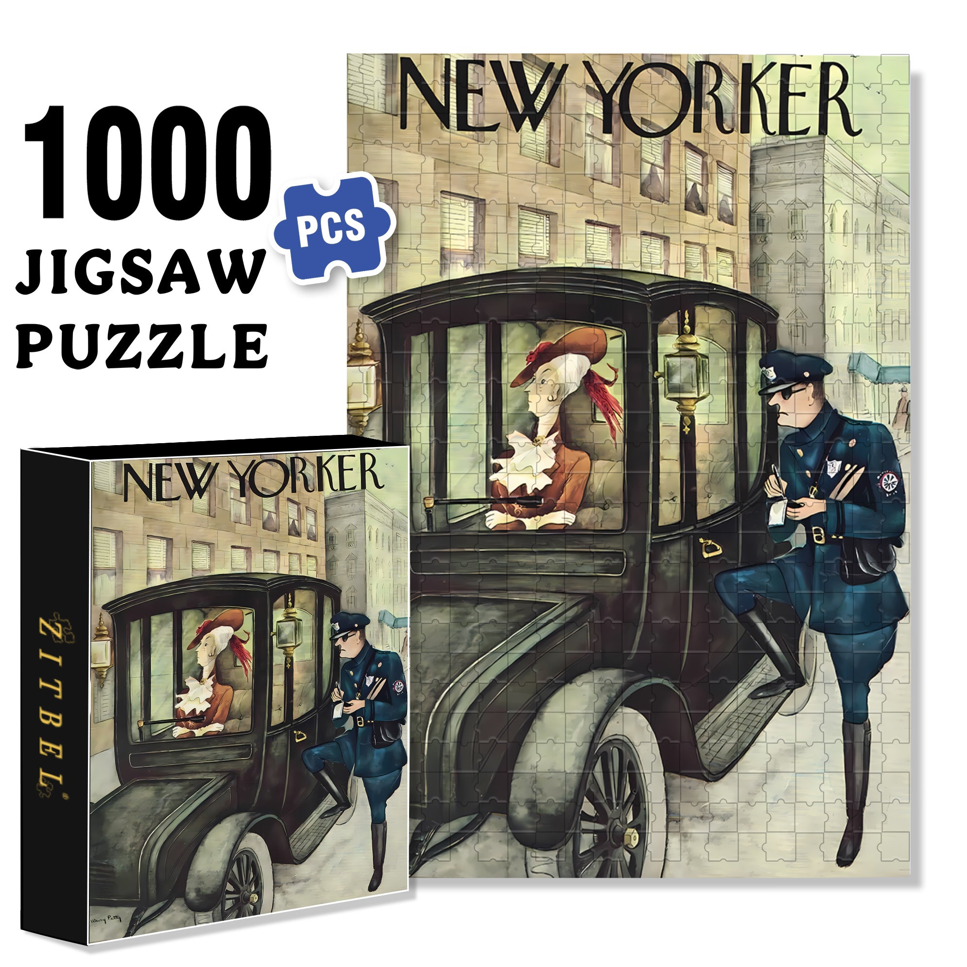 Ticket 500pcs/1000pcs Jigsaw Puzzle, Scratch-Resistant, Interactive Family Game & Brain-Boosting DIY Decor, Perfect for Halloween, Christmas & New Year Gifts, Family Puzzle Game