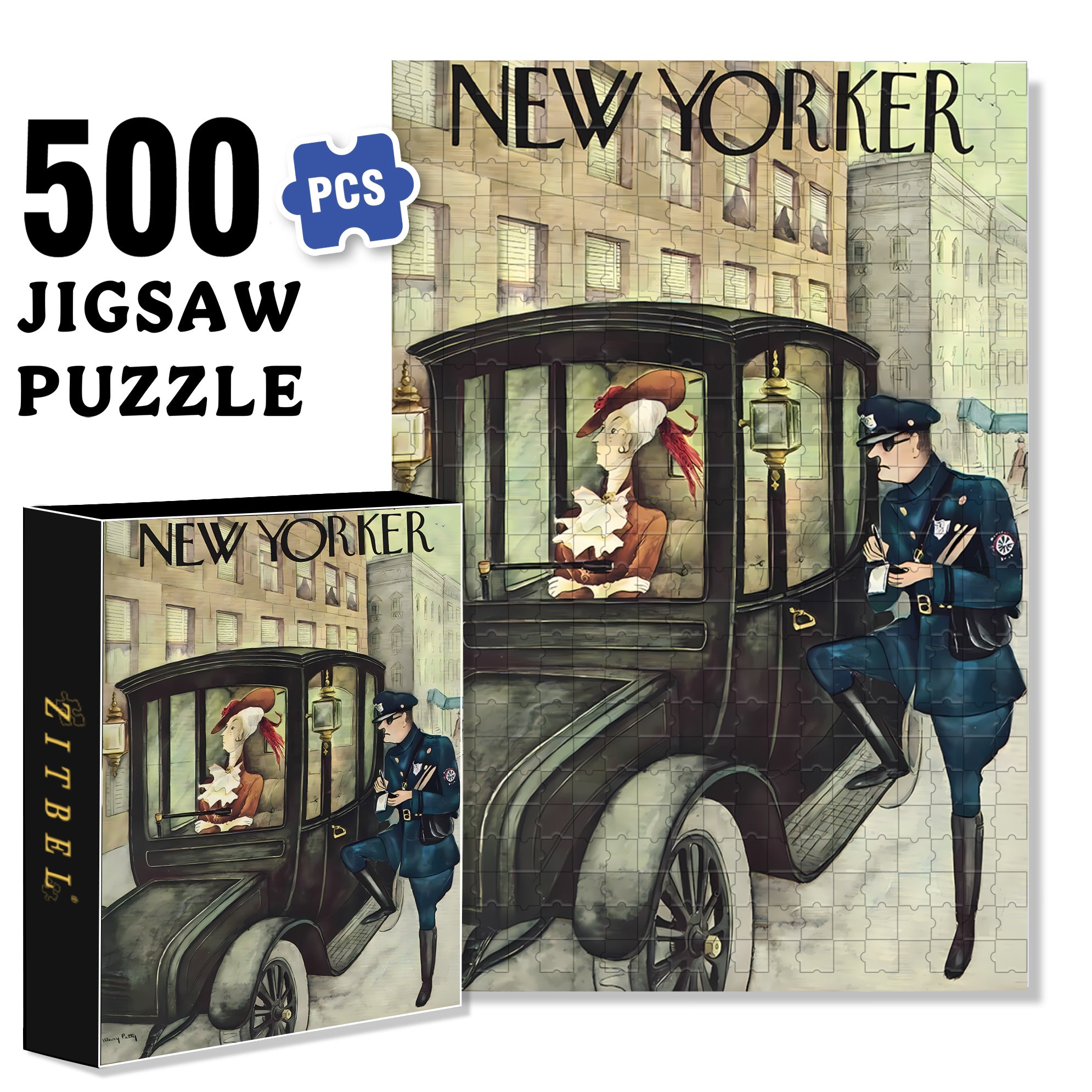 Ticket 500pcs/1000pcs Jigsaw Puzzle, Scratch-Resistant, Interactive Family Game & Brain-Boosting DIY Decor, Perfect for Halloween, Christmas & New Year Gifts, Family Puzzle Game