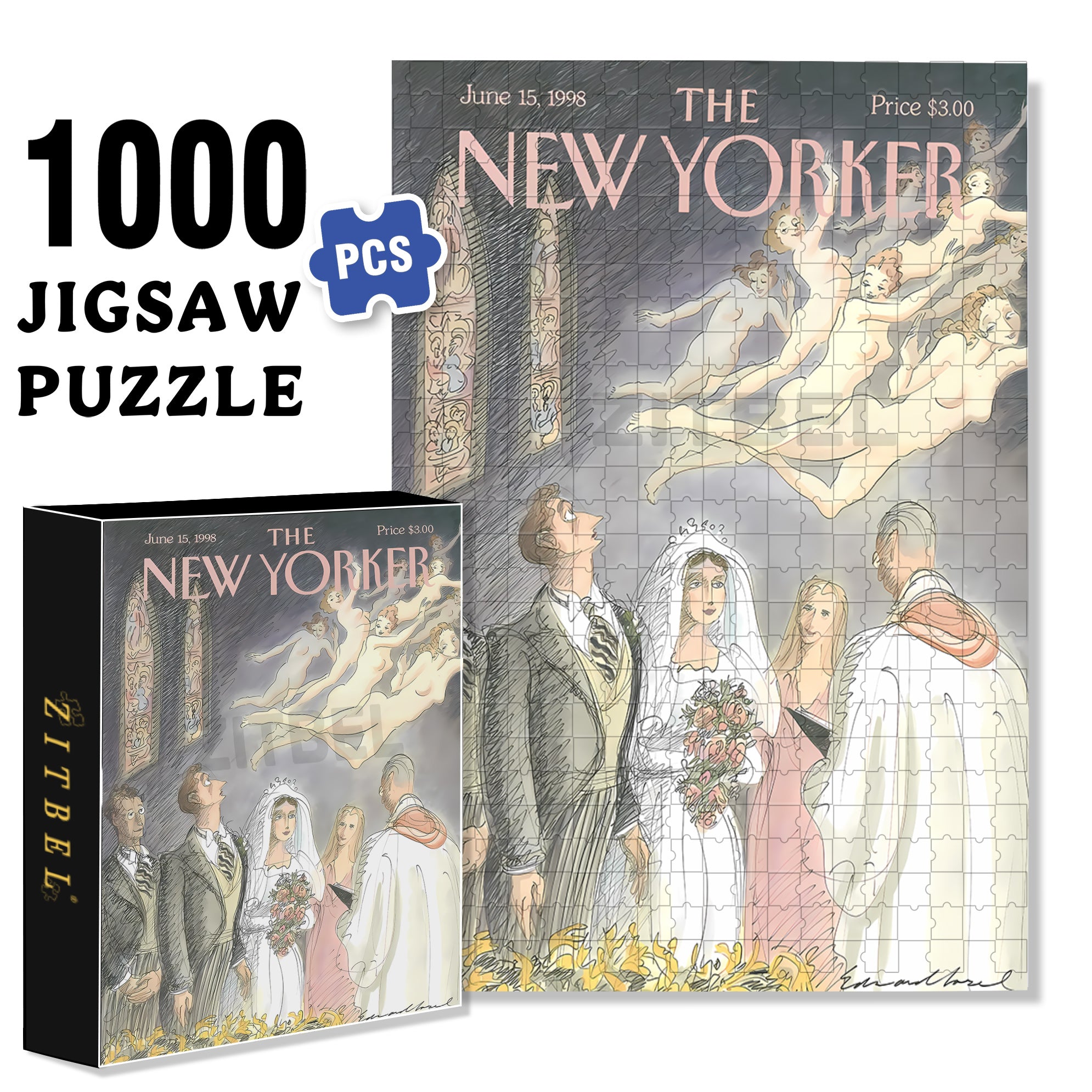 Wedding Vows 500pcs/1000pcs Jigsaw Puzzle, Scratch-Resistant, Interactive Family Game & Brain-Boosting DIY Decor, Perfect for Halloween, Christmas & New Year Gifts, Family Puzzle Game