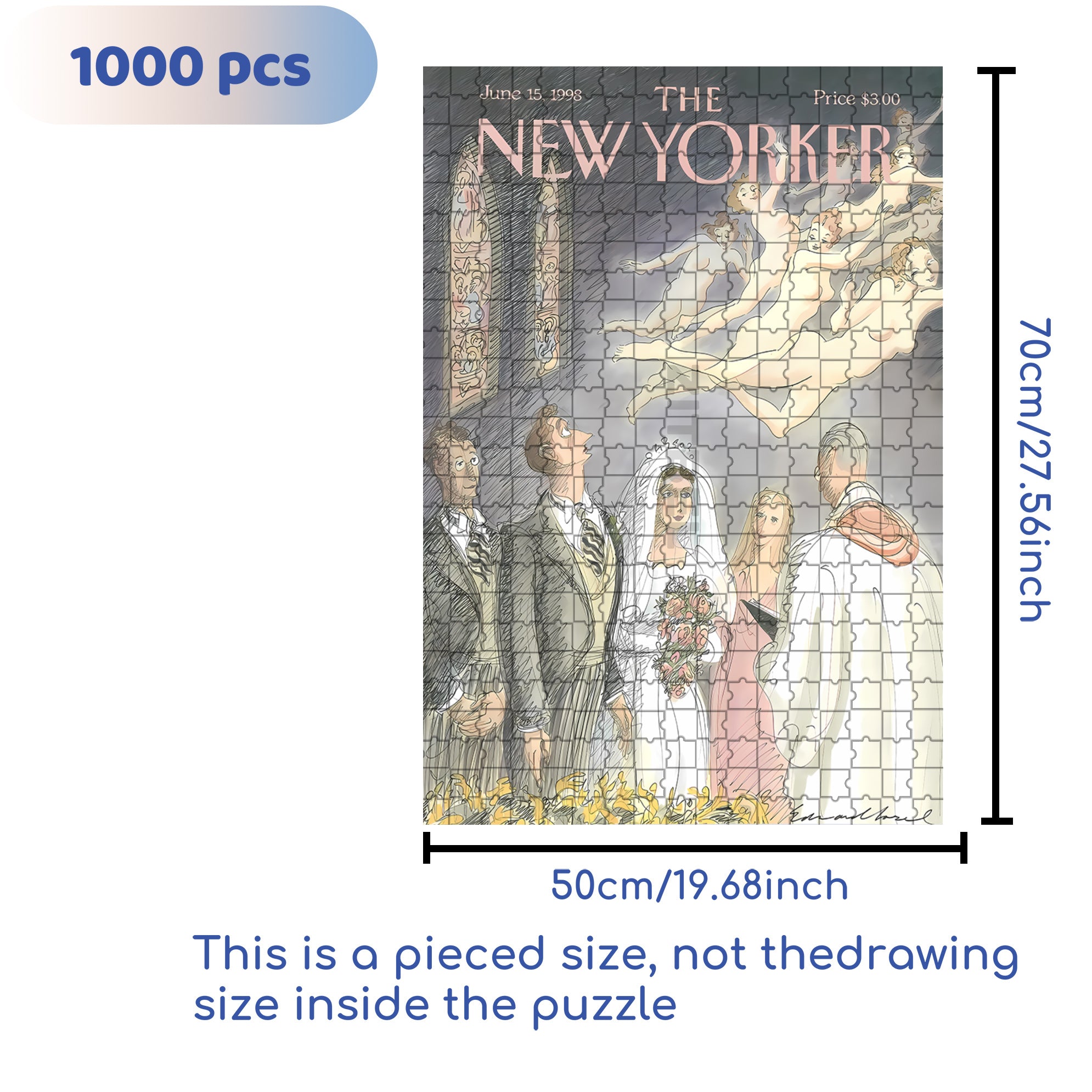 Wedding Vows 500pcs/1000pcs Jigsaw Puzzle, Scratch-Resistant, Interactive Family Game & Brain-Boosting DIY Decor, Perfect for Halloween, Christmas & New Year Gifts, Family Puzzle Game