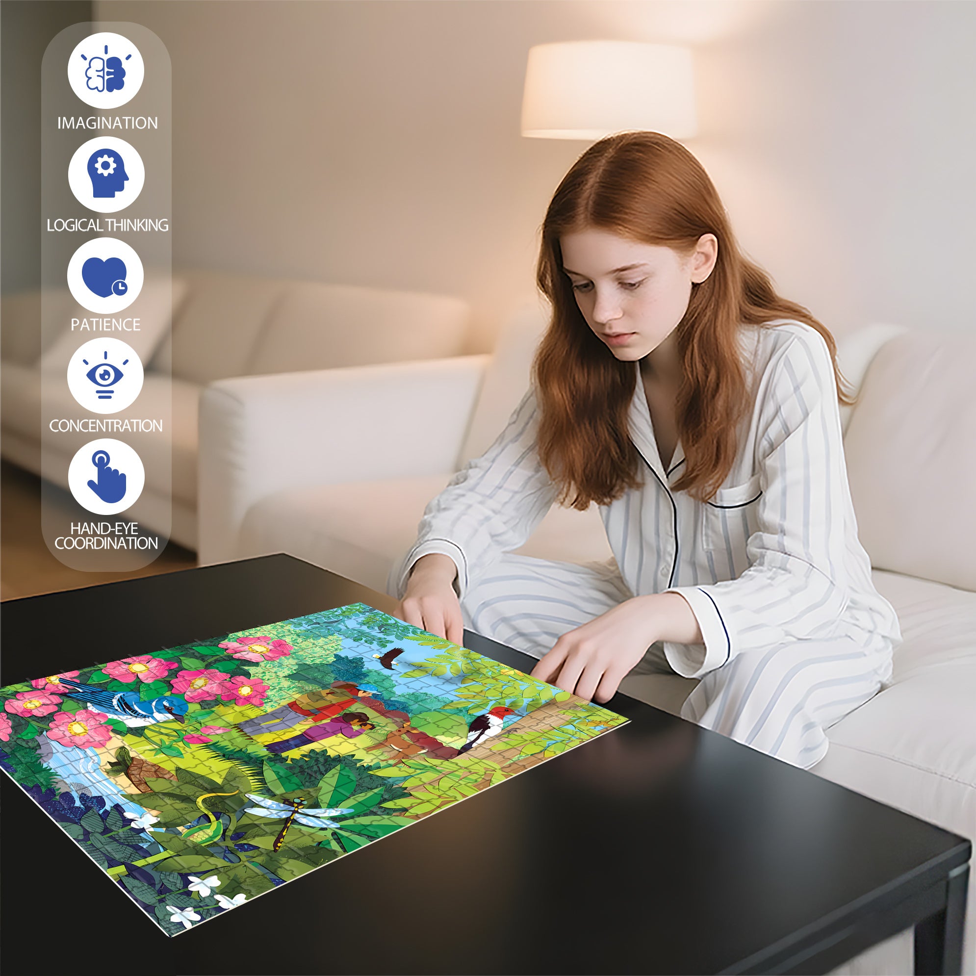 Wildlife 500pcs/1000pcs Jigsaw Puzzle, Scratch-Resistant, Interactive Family Game & Brain-Boosting DIY Decor, Perfect for Halloween, Christmas & New Year Gifts, Family Puzzle Game