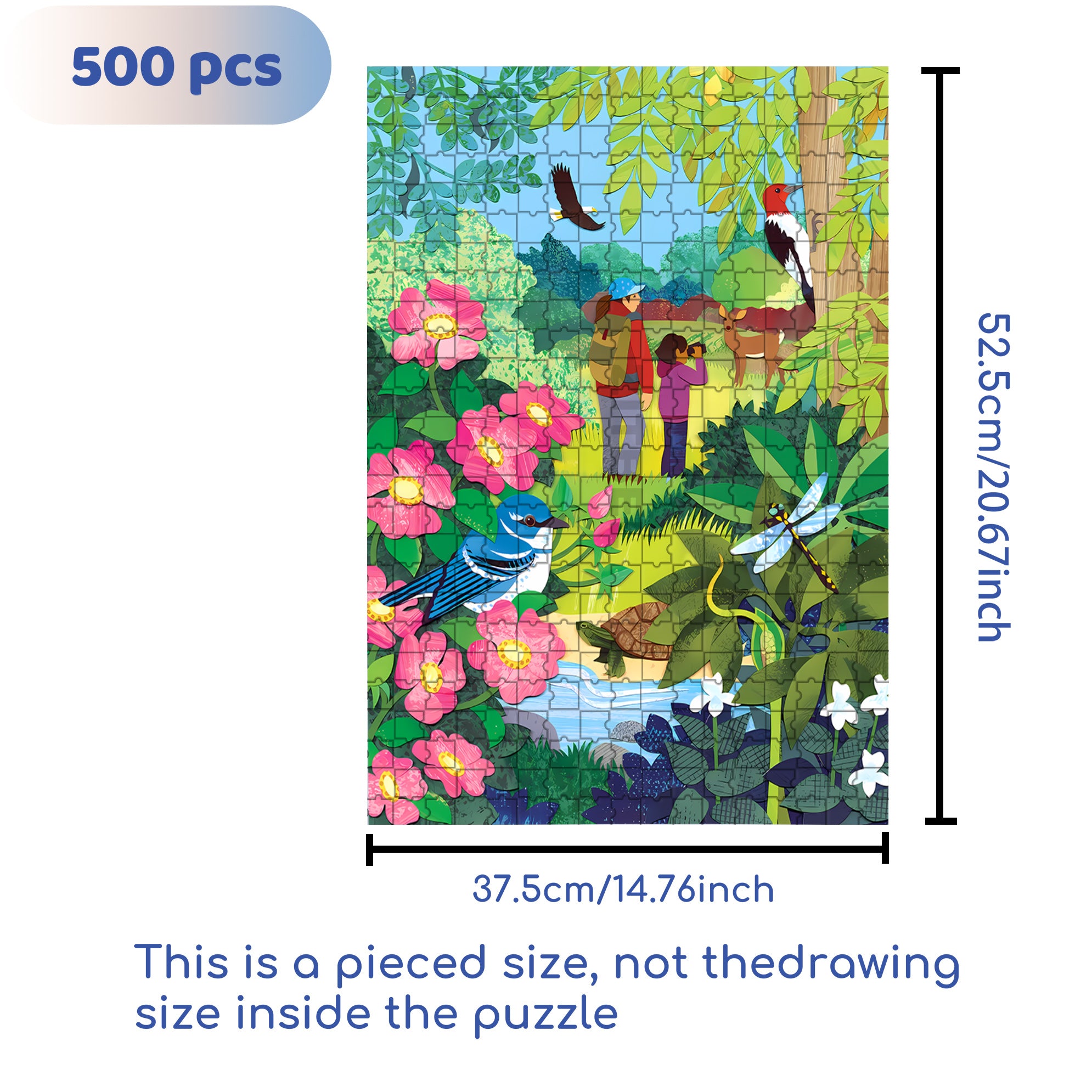 Wildlife 500pcs/1000pcs Jigsaw Puzzle, Scratch-Resistant, Interactive Family Game & Brain-Boosting DIY Decor, Perfect for Halloween, Christmas & New Year Gifts, Family Puzzle Game