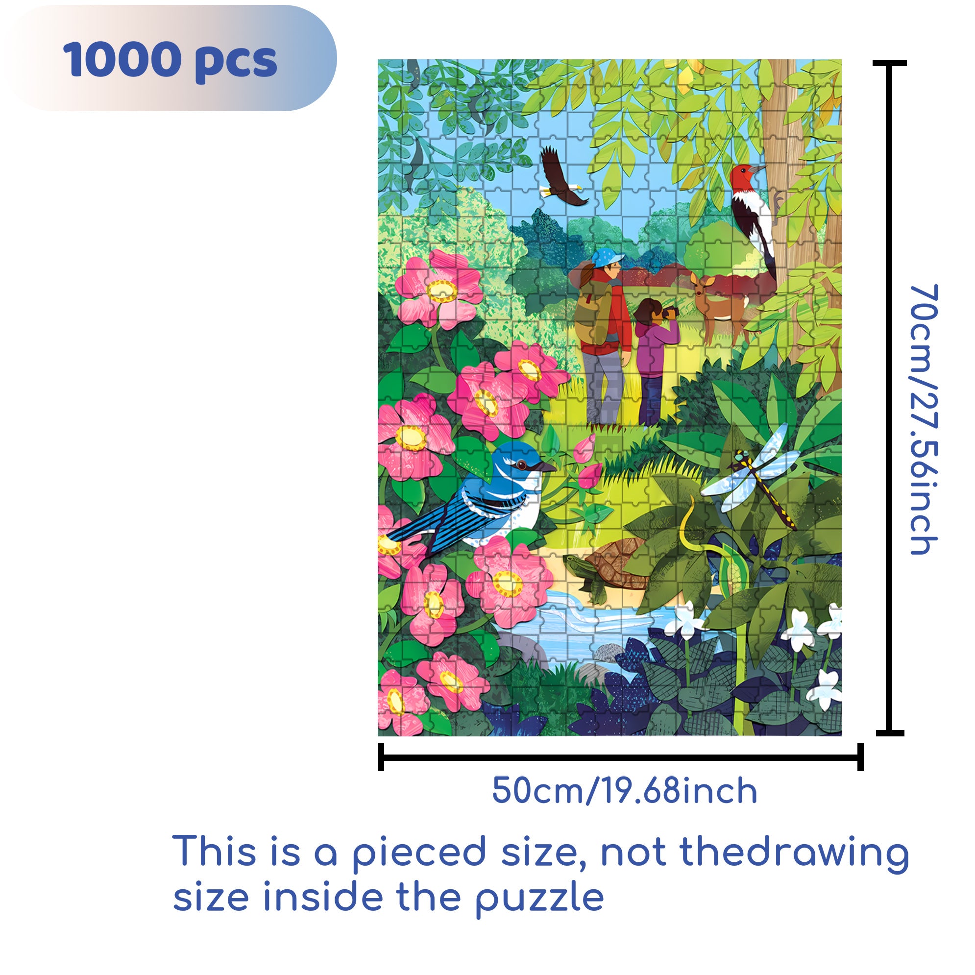 Wildlife 500pcs/1000pcs Jigsaw Puzzle, Scratch-Resistant, Interactive Family Game & Brain-Boosting DIY Decor, Perfect for Halloween, Christmas & New Year Gifts, Family Puzzle Game