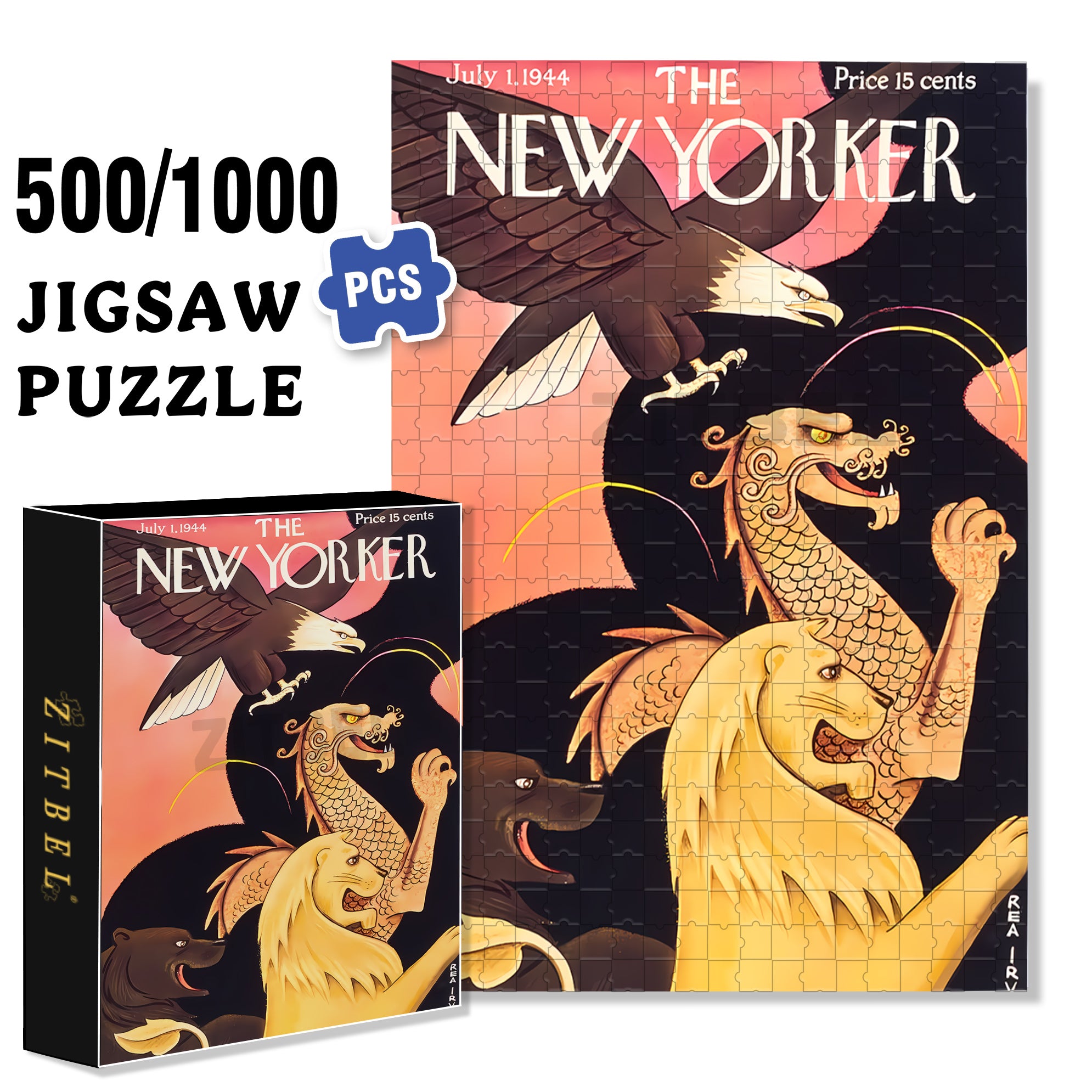 Beast 500pcs/1000pcs Jigsaw Puzzle, Scratch-Resistant, Interactive Family Game & Brain-Boosting DIY Decor, Perfect for Halloween, Christmas & New Year Gifts, Family Puzzle Game