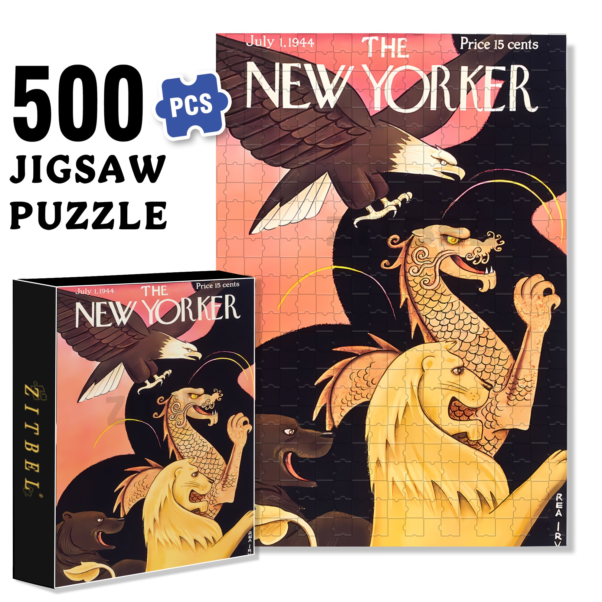 Beast 500pcs/1000pcs Jigsaw Puzzle, Scratch-Resistant, Interactive Family Game & Brain-Boosting DIY Decor, Perfect for Halloween, Christmas & New Year Gifts, Family Puzzle Game