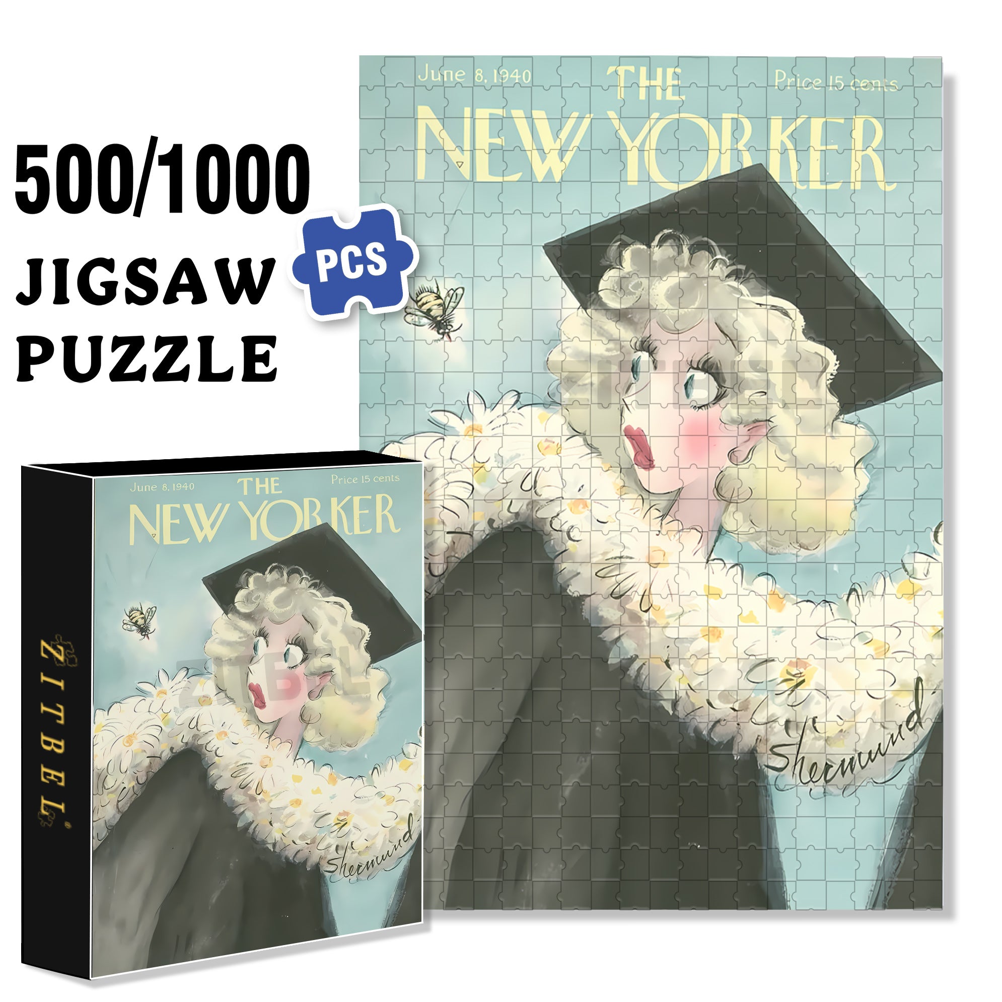 Bee Attack 500pcs/1000pcs Jigsaw Puzzle, Scratch-Resistant, Interactive Family Game & Brain-Boosting DIY Decor, Perfect for Halloween, Christmas & New Year Gifts, Family Puzzle Game