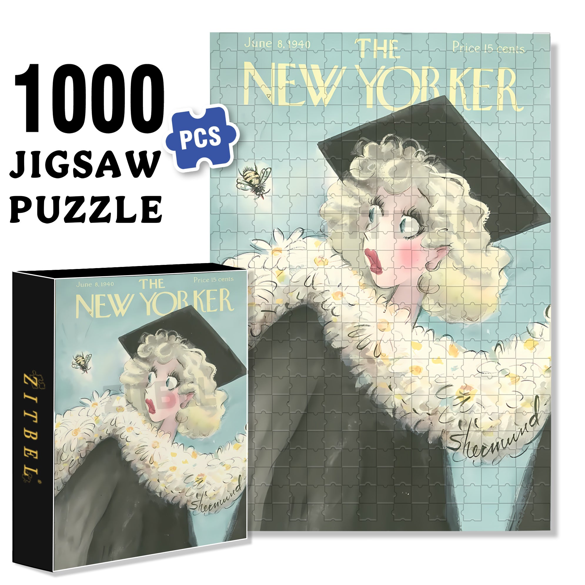 Bee Attack 500pcs/1000pcs Jigsaw Puzzle, Scratch-Resistant, Interactive Family Game & Brain-Boosting DIY Decor, Perfect for Halloween, Christmas & New Year Gifts, Family Puzzle Game
