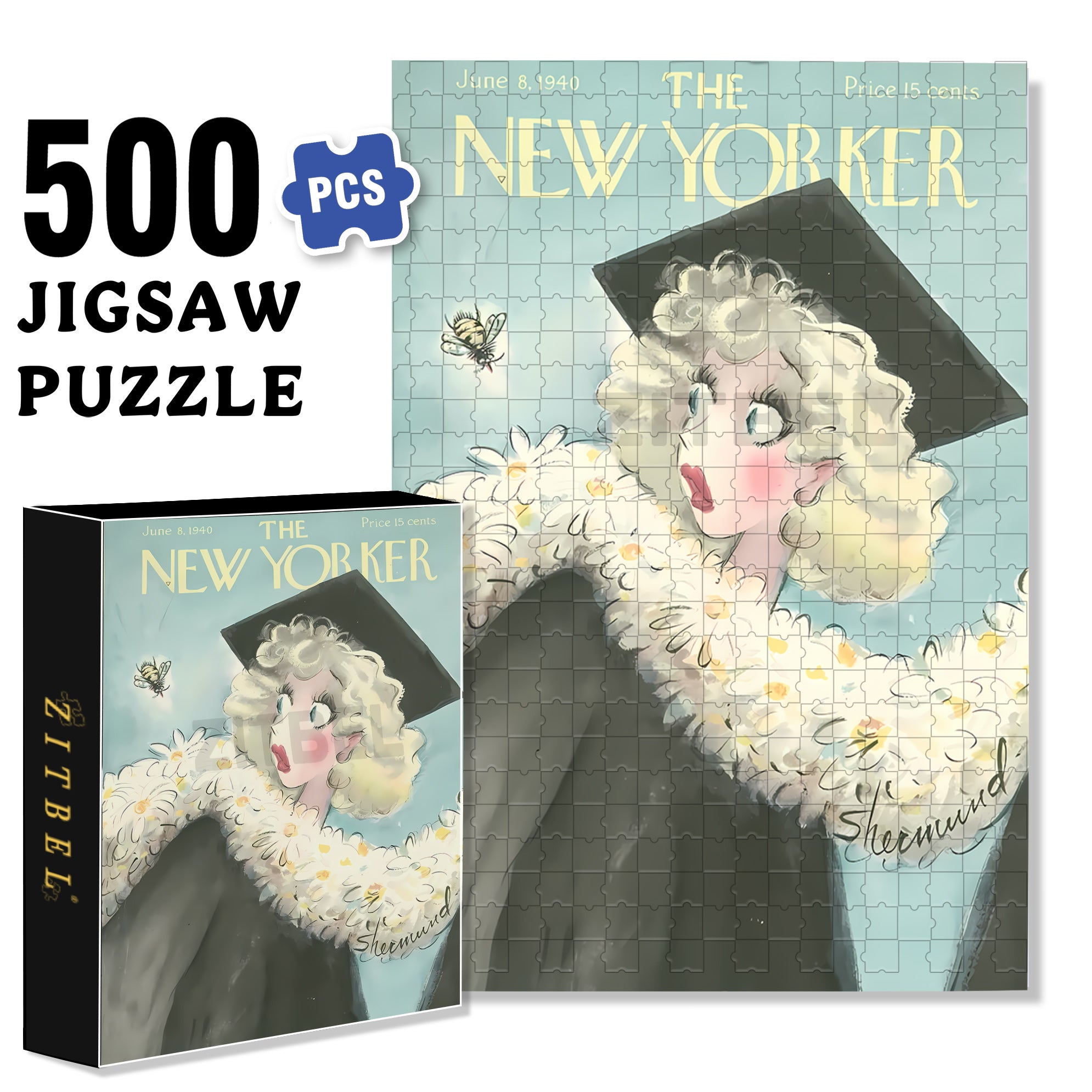Bee Attack 500pcs/1000pcs Jigsaw Puzzle, Scratch-Resistant, Interactive Family Game & Brain-Boosting DIY Decor, Perfect for Halloween, Christmas & New Year Gifts, Family Puzzle Game