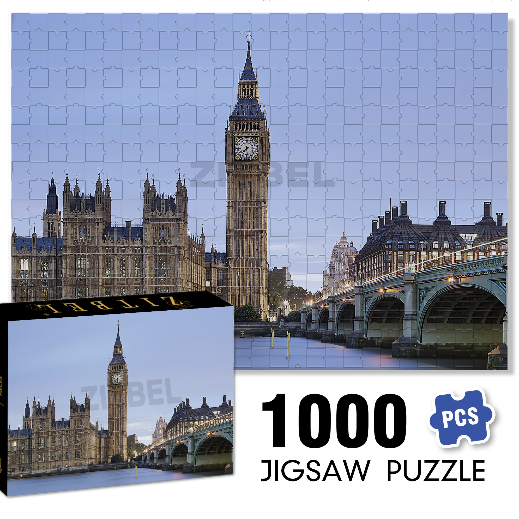 Big Ben 500pcs/1000pcs Jigsaw Puzzle, Scratch-Resistant, Interactive Family Game & Brain-Boosting DIY Decor, Perfect for Halloween, Christmas & New Year Gifts, Family Puzzle Game