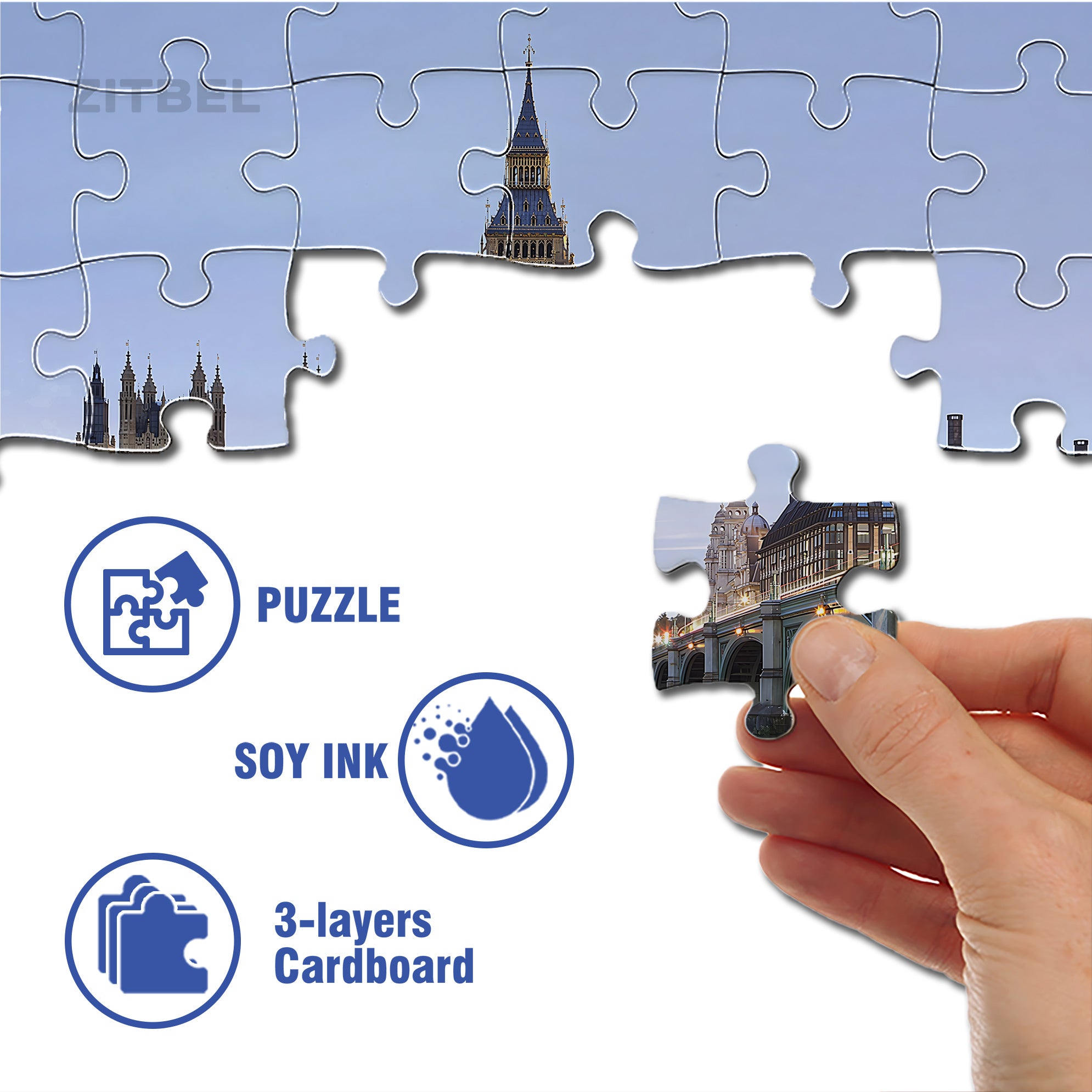 Big Ben 500pcs/1000pcs Jigsaw Puzzle, Scratch-Resistant, Interactive Family Game & Brain-Boosting DIY Decor, Perfect for Halloween, Christmas & New Year Gifts, Family Puzzle Game