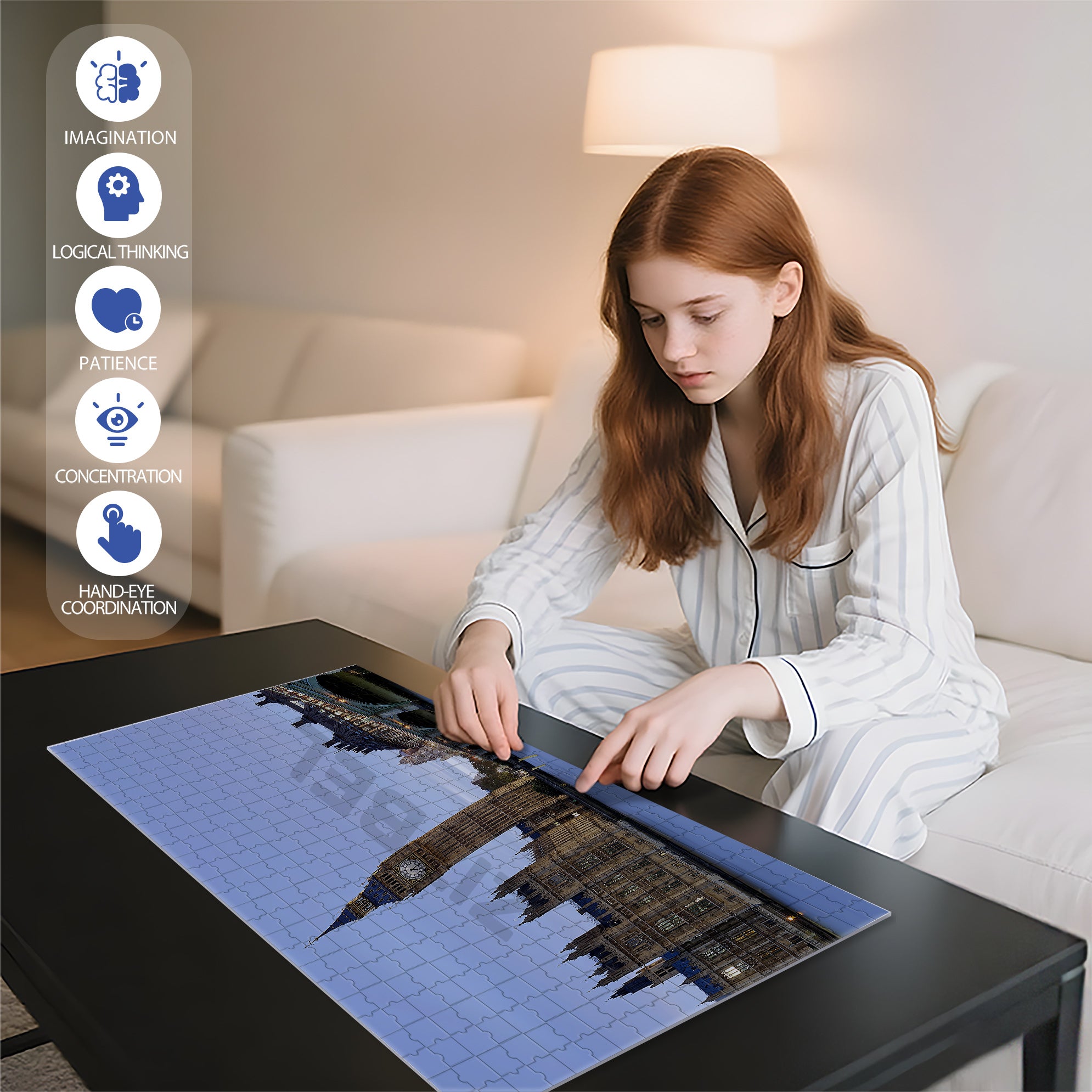 Big Ben 500pcs/1000pcs Jigsaw Puzzle, Scratch-Resistant, Interactive Family Game & Brain-Boosting DIY Decor, Perfect for Halloween, Christmas & New Year Gifts, Family Puzzle Game