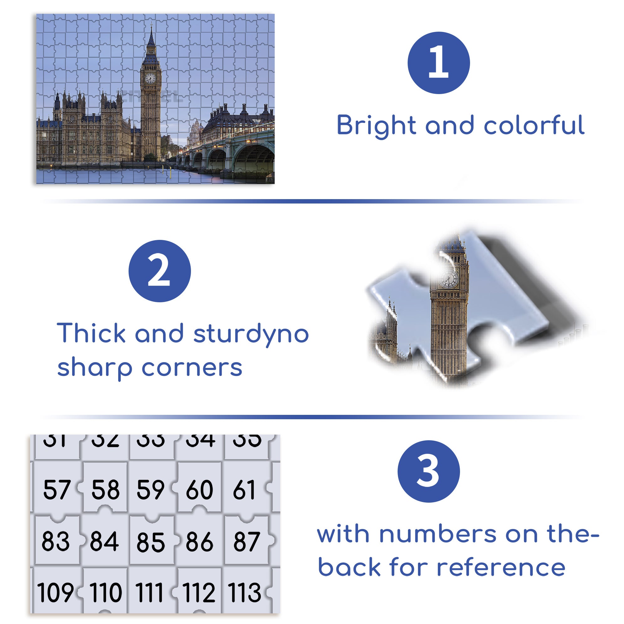 Big Ben 500pcs/1000pcs Jigsaw Puzzle, Scratch-Resistant, Interactive Family Game & Brain-Boosting DIY Decor, Perfect for Halloween, Christmas & New Year Gifts, Family Puzzle Game