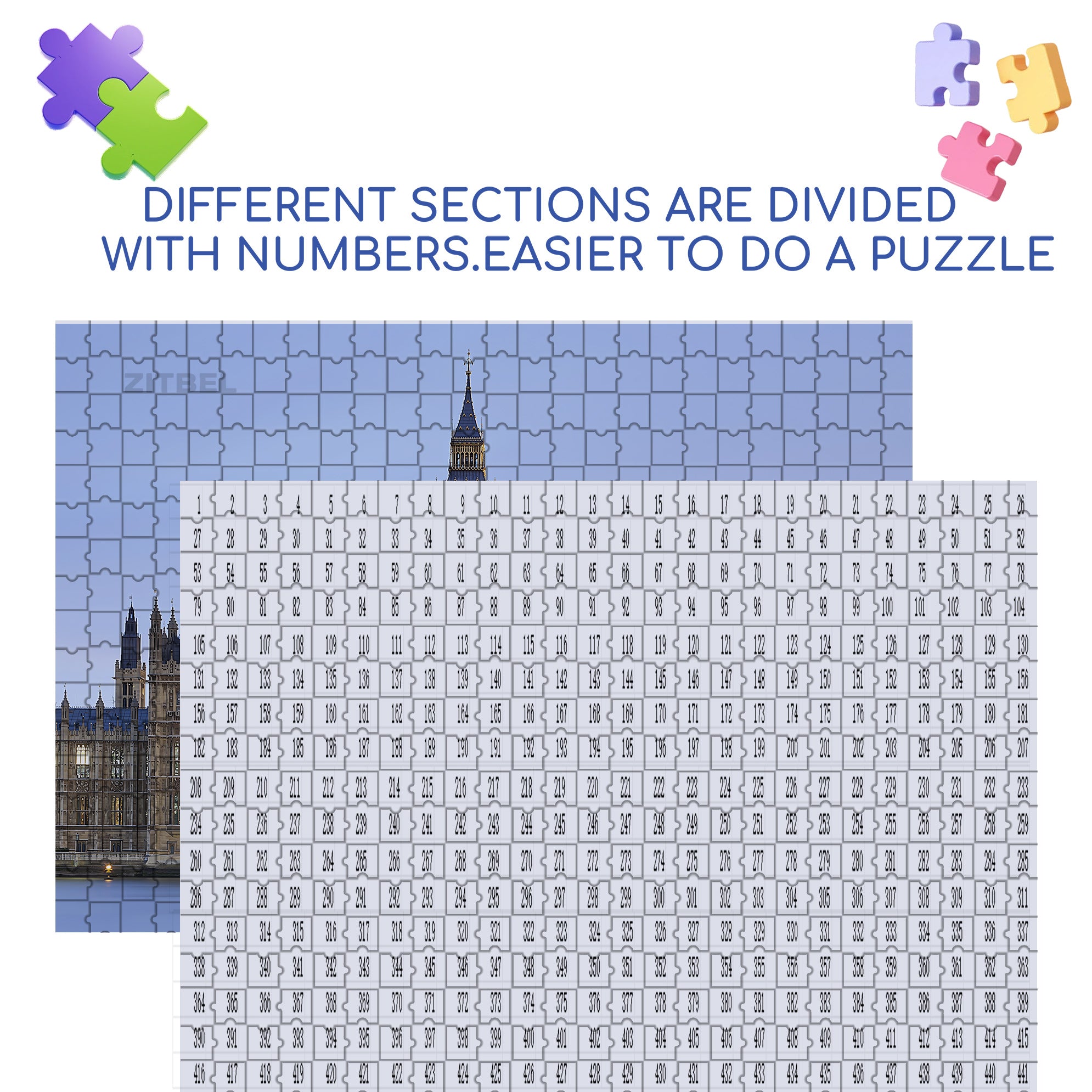 Big Ben 500pcs/1000pcs Jigsaw Puzzle, Scratch-Resistant, Interactive Family Game & Brain-Boosting DIY Decor, Perfect for Halloween, Christmas & New Year Gifts, Family Puzzle Game
