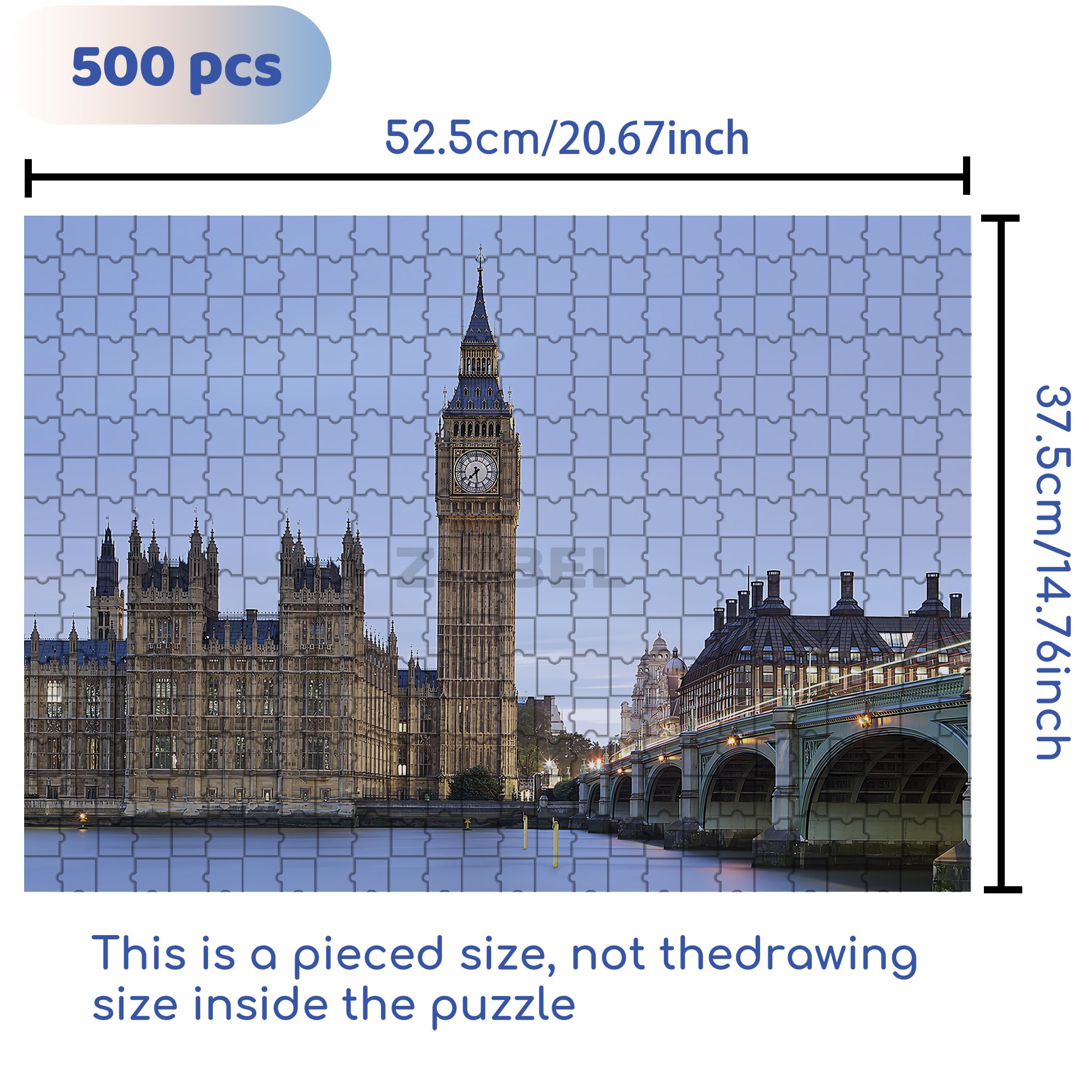 Big Ben 500pcs/1000pcs Jigsaw Puzzle, Scratch-Resistant, Interactive Family Game & Brain-Boosting DIY Decor, Perfect for Halloween, Christmas & New Year Gifts, Family Puzzle Game