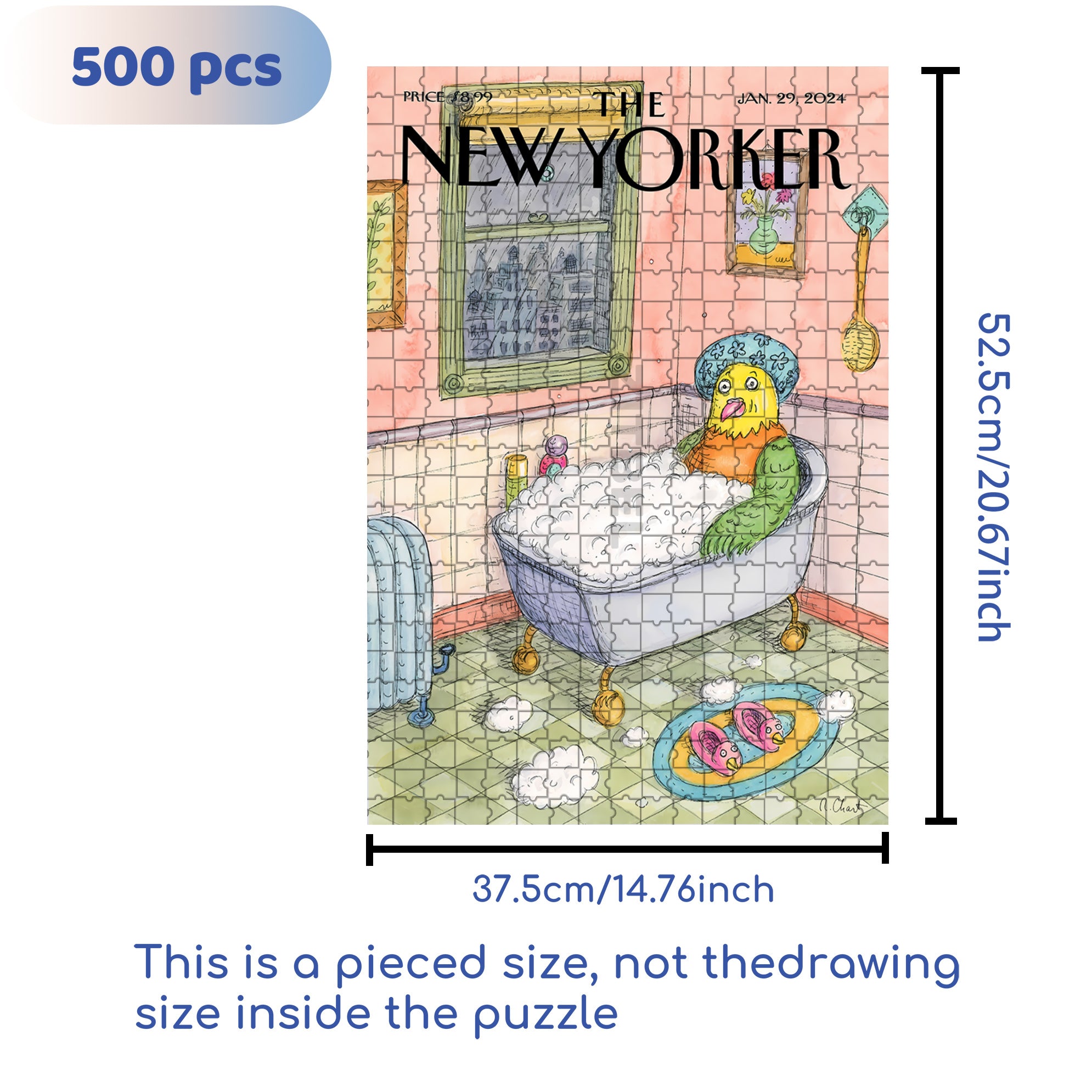 Bird Bath 500pcs/1000pcs Jigsaw Puzzle, Scratch-Resistant, Interactive Family Game & Brain-Boosting DIY Decor, Perfect for Halloween, Christmas & New Year Gifts, Family Puzzle Game