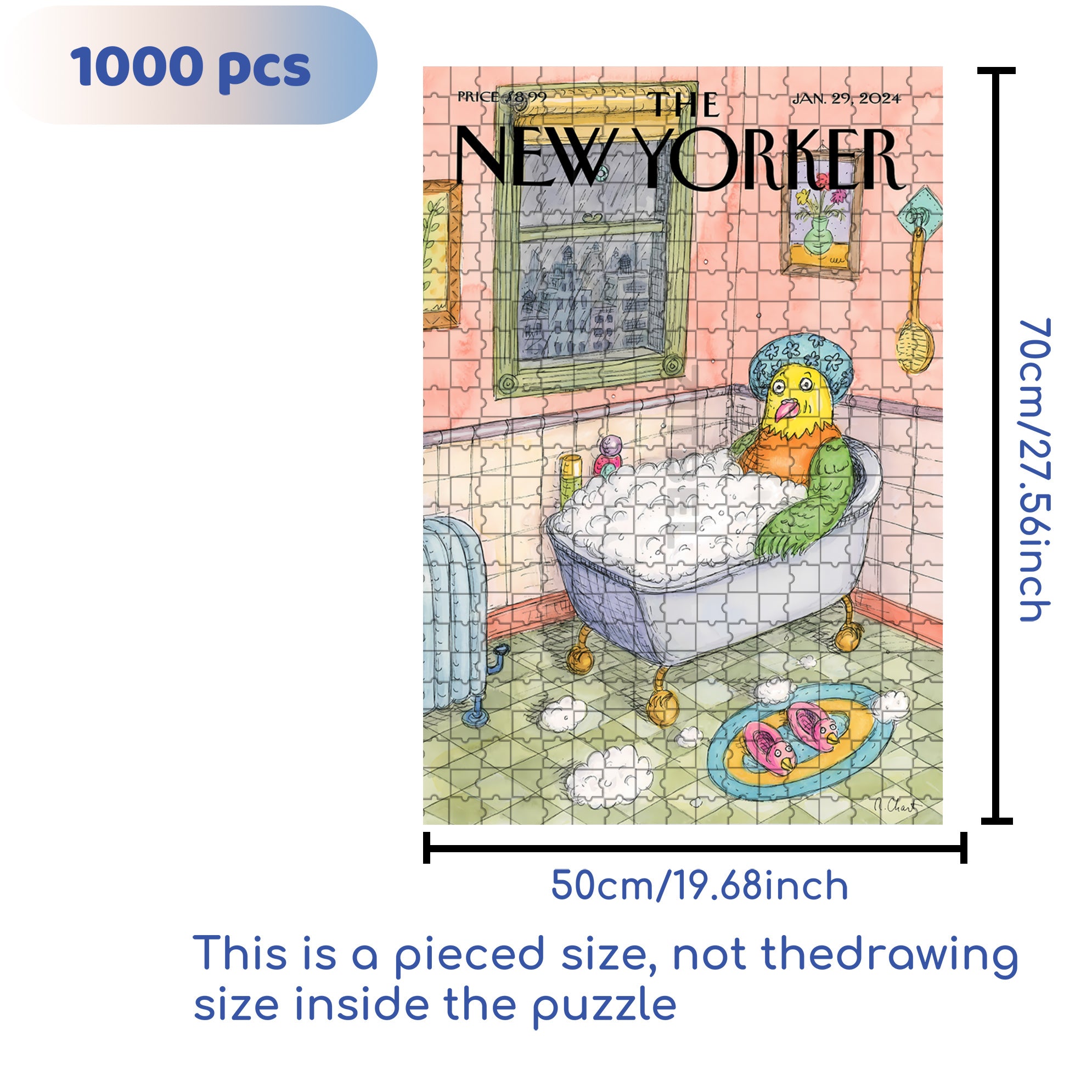 Bird Bath 500pcs/1000pcs Jigsaw Puzzle, Scratch-Resistant, Interactive Family Game & Brain-Boosting DIY Decor, Perfect for Halloween, Christmas & New Year Gifts, Family Puzzle Game