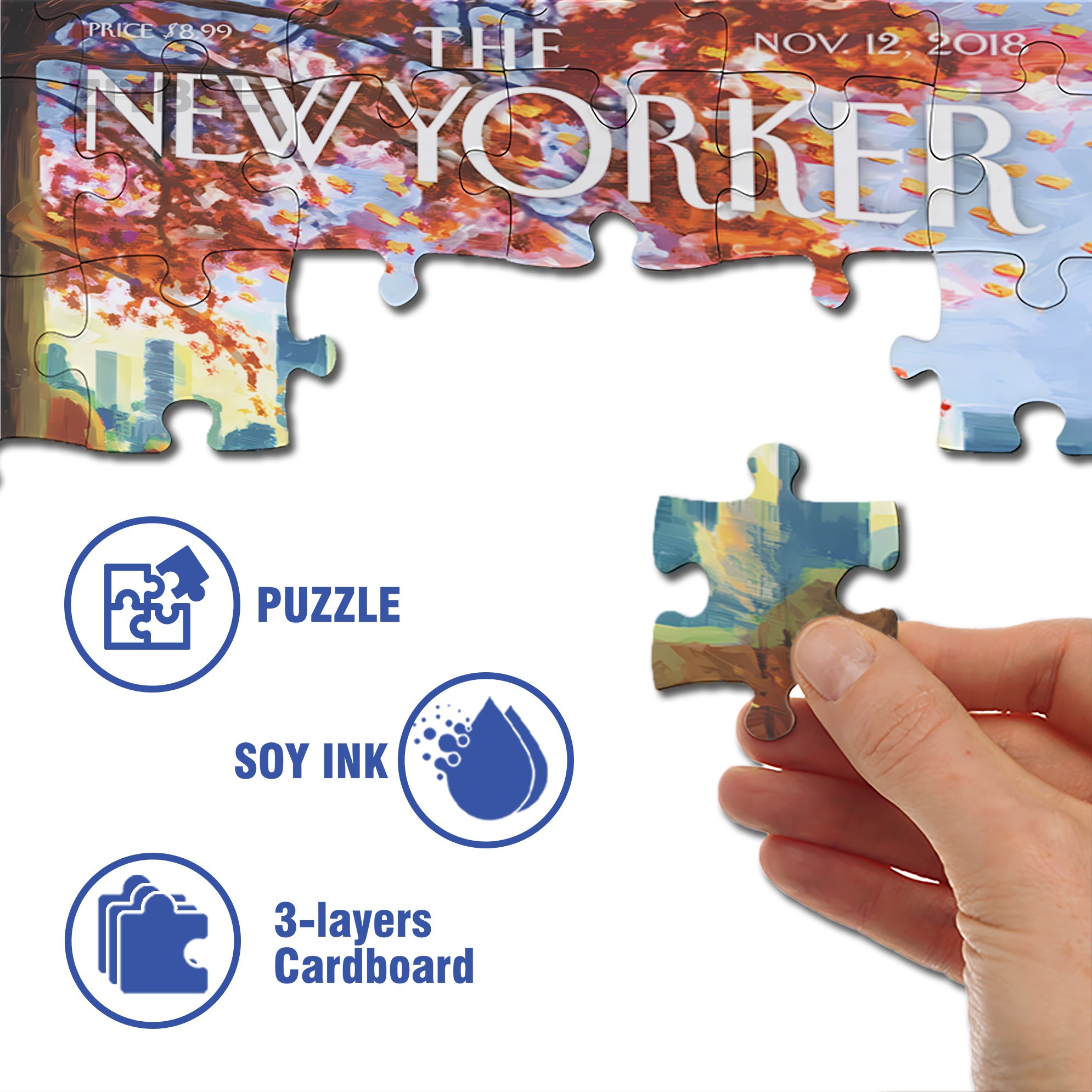 Central Park Row 500pcs/1000pcs Jigsaw Puzzle, Scratch-Resistant, Interactive Family Game & Brain-Boosting DIY Decor, Perfect for Halloween, Christmas & New Year Gifts, Family Puzzle Game