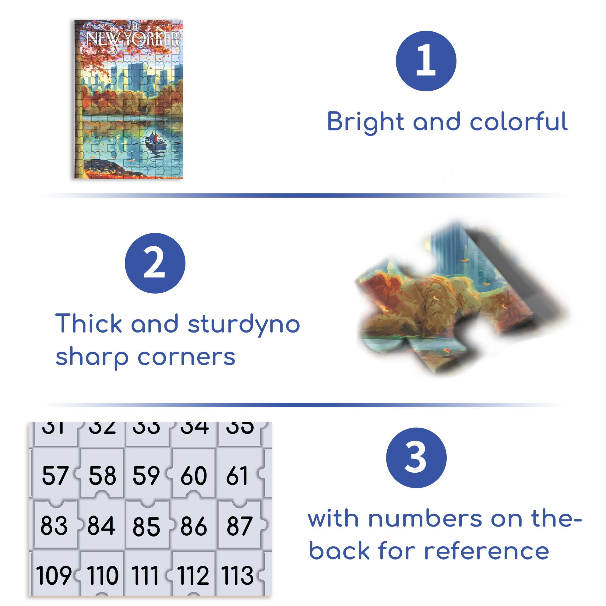 Central Park Row 500pcs/1000pcs Jigsaw Puzzle, Scratch-Resistant, Interactive Family Game & Brain-Boosting DIY Decor, Perfect for Halloween, Christmas & New Year Gifts, Family Puzzle Game