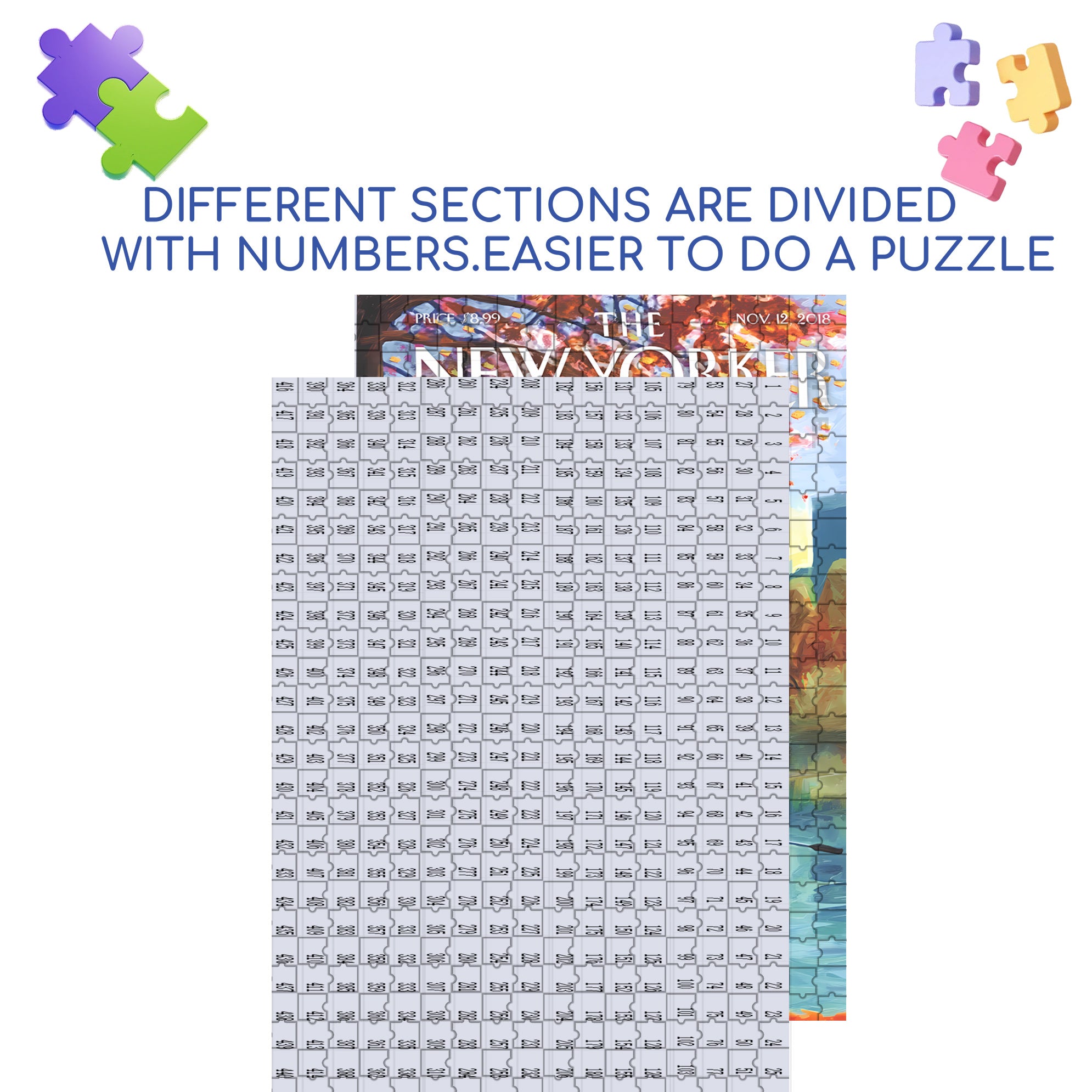 Central Park Row 500pcs/1000pcs Jigsaw Puzzle, Scratch-Resistant, Interactive Family Game & Brain-Boosting DIY Decor, Perfect for Halloween, Christmas & New Year Gifts, Family Puzzle Game