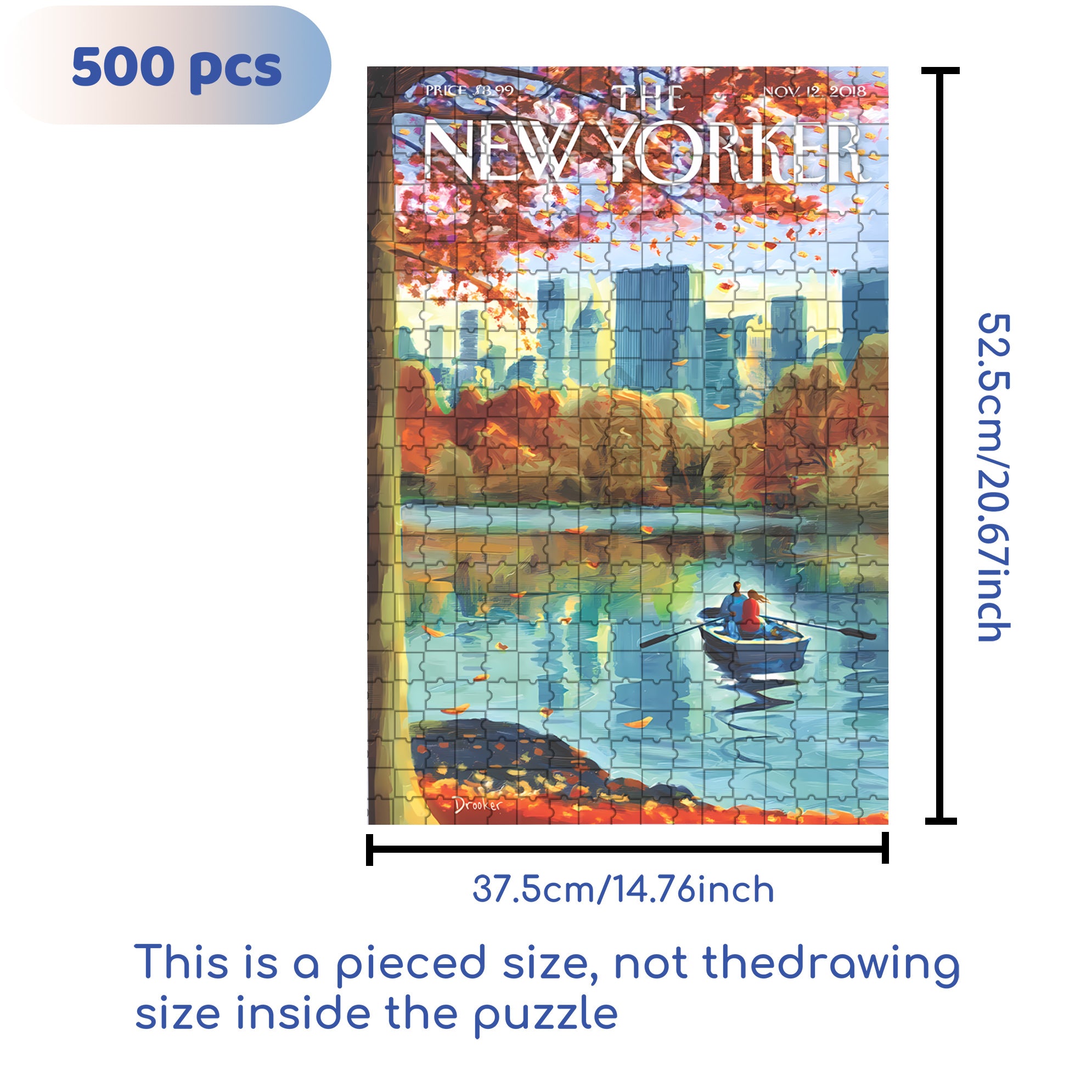 Central Park Row 500pcs/1000pcs Jigsaw Puzzle, Scratch-Resistant, Interactive Family Game & Brain-Boosting DIY Decor, Perfect for Halloween, Christmas & New Year Gifts, Family Puzzle Game