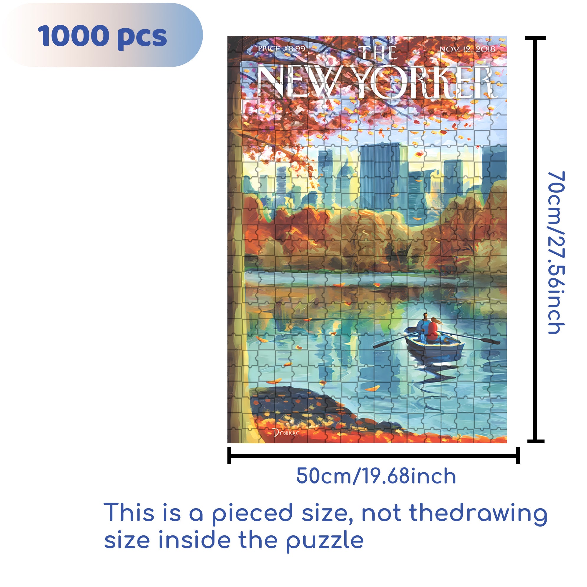 Central Park Row 500pcs/1000pcs Jigsaw Puzzle, Scratch-Resistant, Interactive Family Game & Brain-Boosting DIY Decor, Perfect for Halloween, Christmas & New Year Gifts, Family Puzzle Game