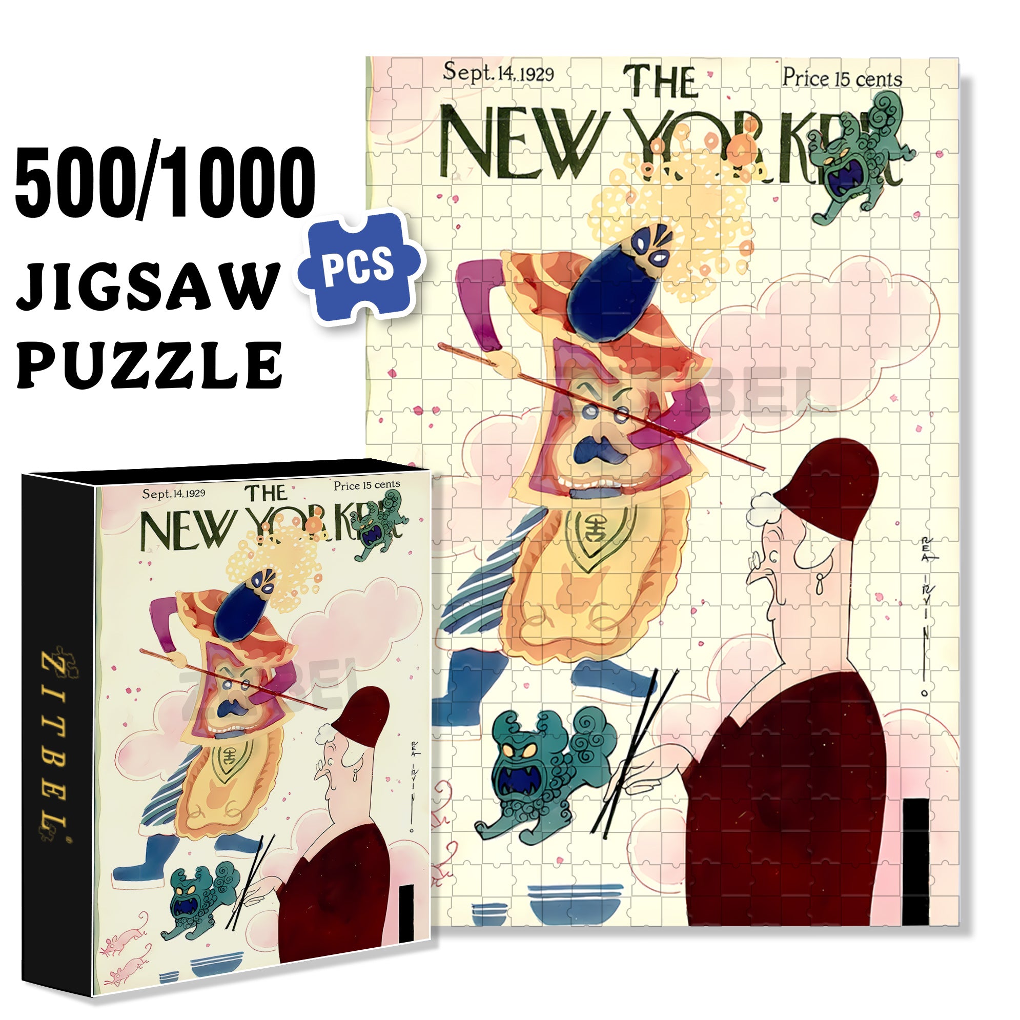 China Travel 500pcs/1000pcs Jigsaw Puzzle, Scratch-Resistant, Interactive Family Game & Brain-Boosting DIY Decor, Perfect for Halloween, Christmas & New Year Gifts, Family Puzzle Game