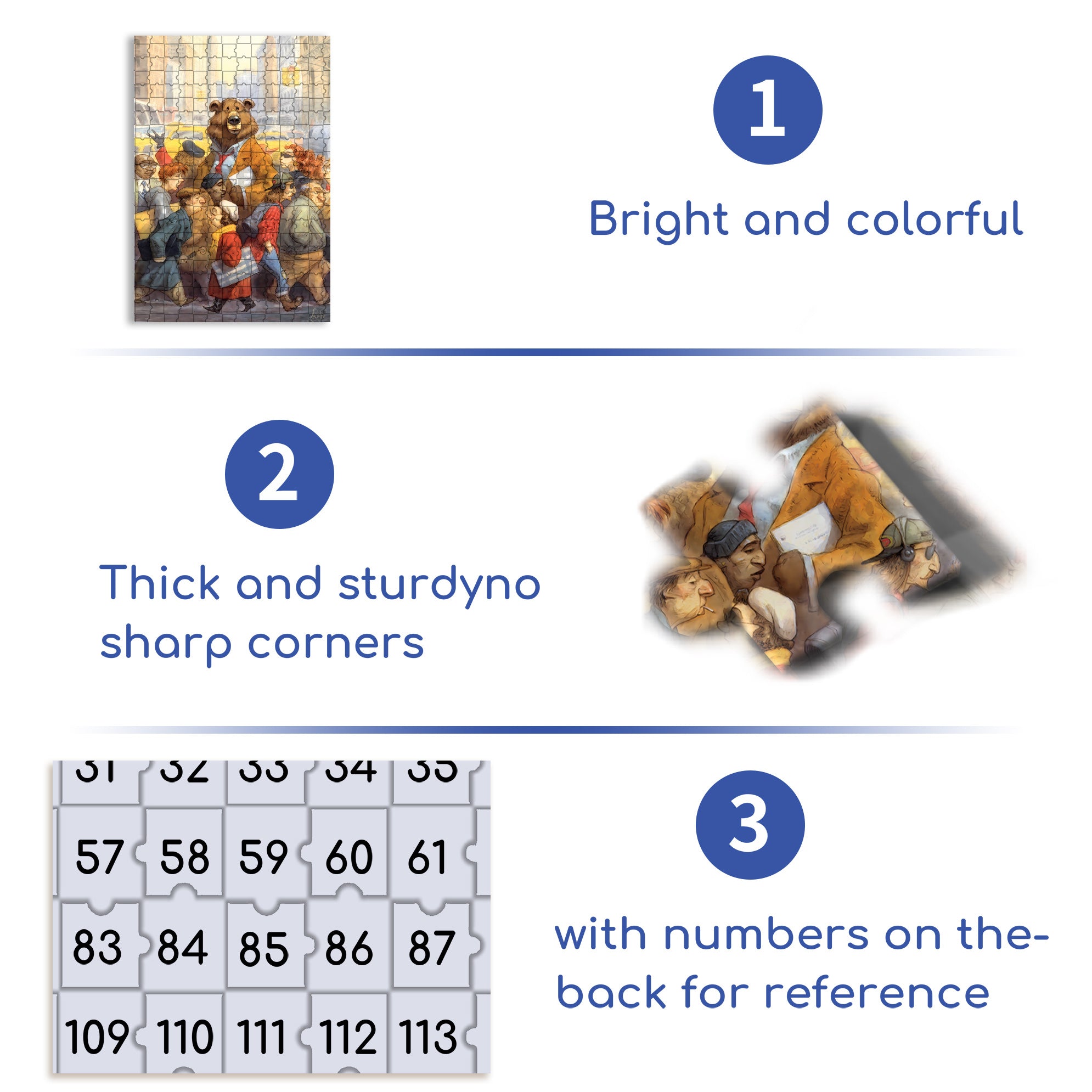 City Bear 500pcs/1000pcs Jigsaw Puzzle, Scratch-Resistant, Interactive Family Game & Brain-Boosting DIY Decor, Perfect for Halloween, Christmas & New Year Gifts, Family Puzzle Game