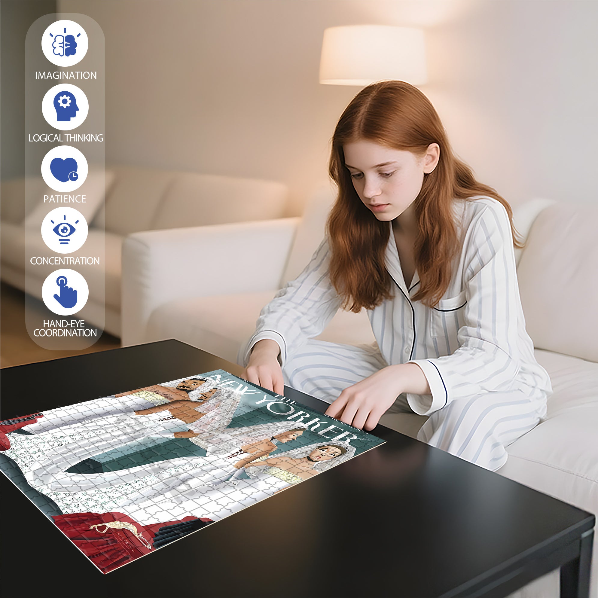 Clothing Reversal 500pcs/1000pcs Jigsaw Puzzle, Scratch-Resistant, Interactive Family Game & Brain-Boosting DIY Decor, Perfect for Halloween, Christmas & New Year Gifts, Family Puzzle Game